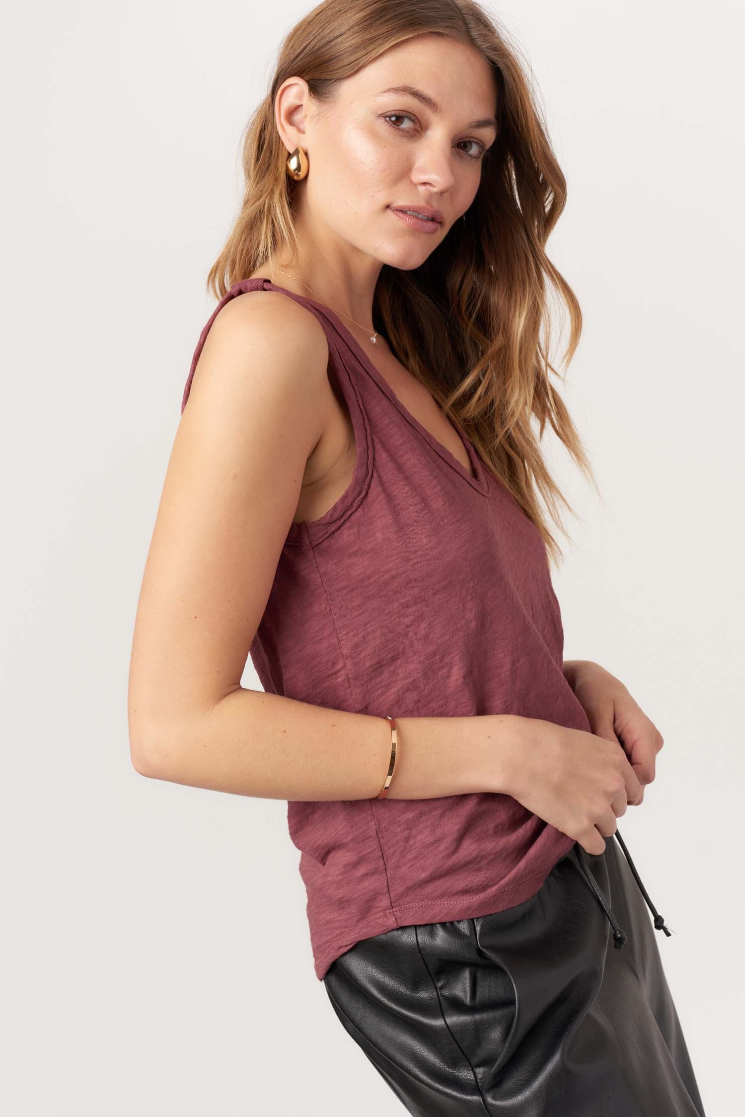 Naz Scoop Neck Slub Tank