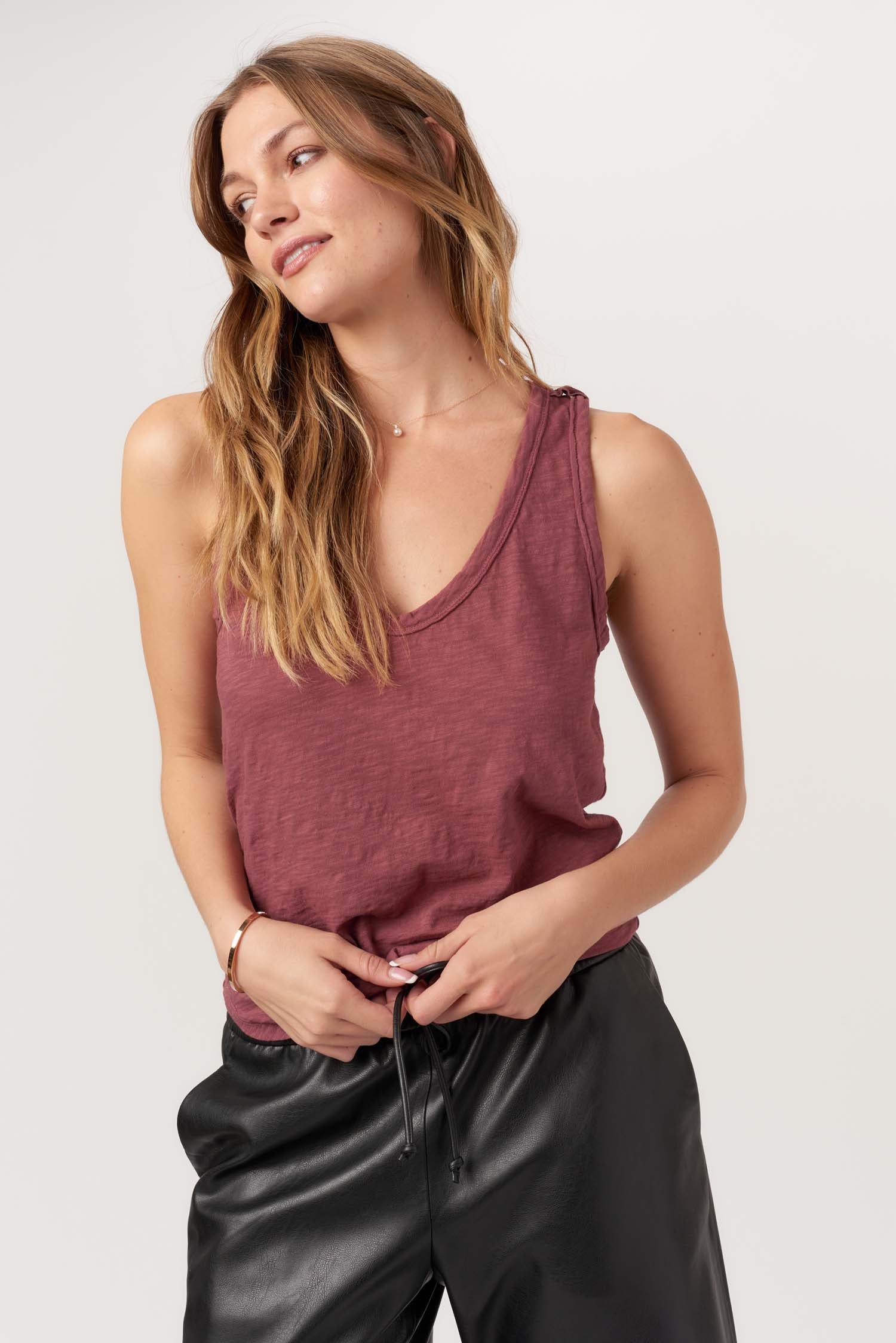 Naz Scoop Neck Slub Tank