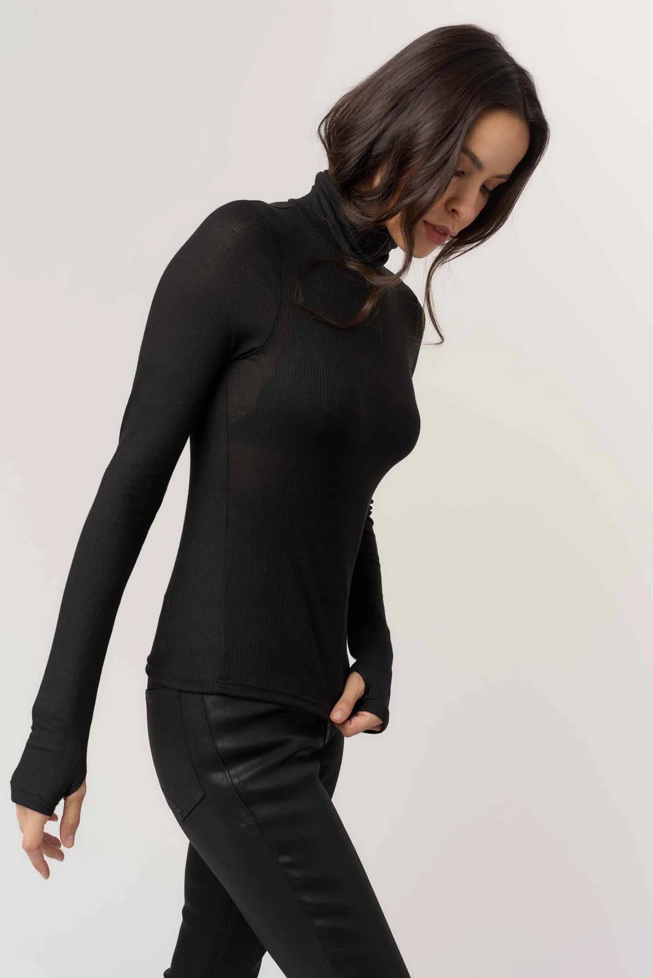 Olive Rib Turtleneck