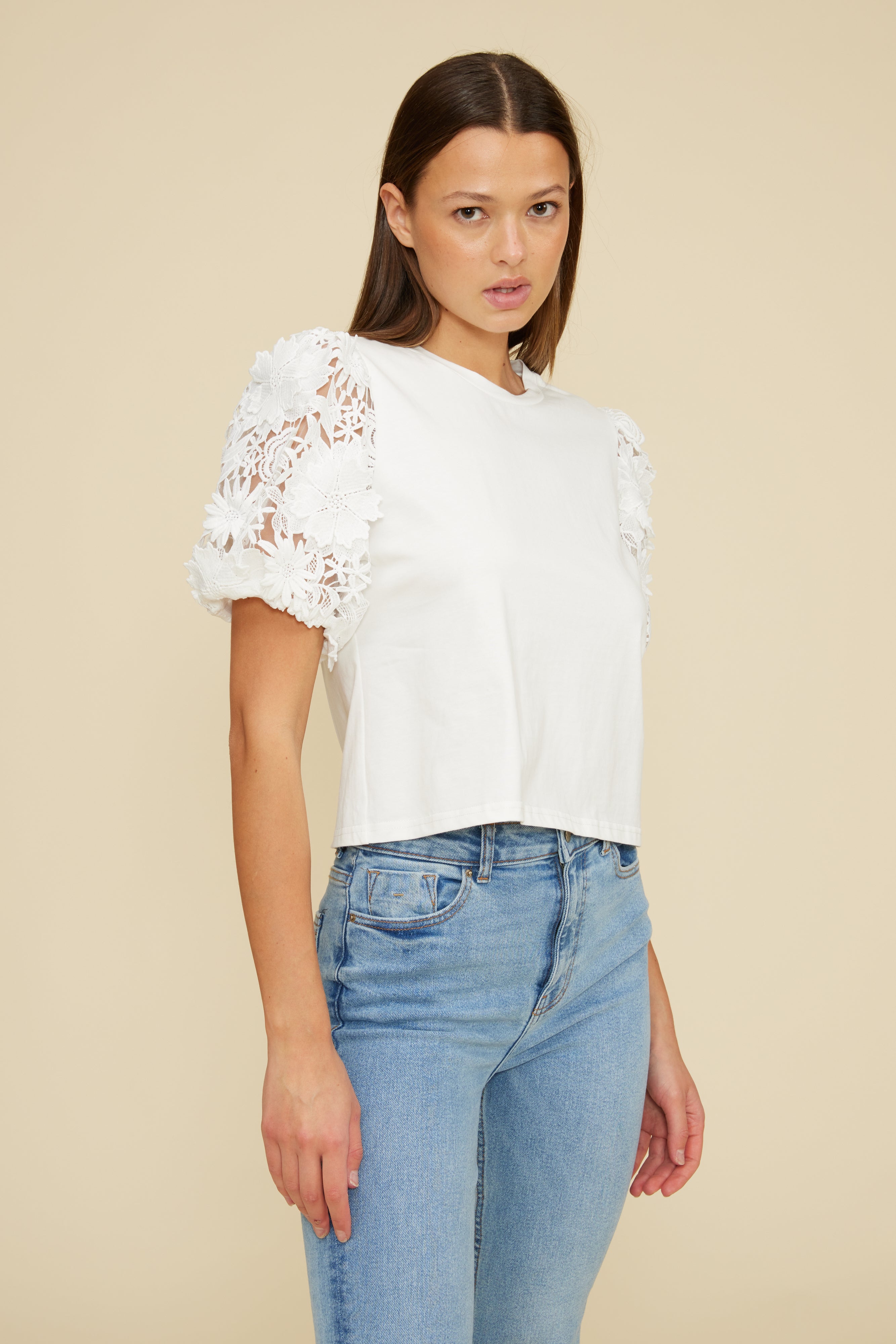 Avi Lace Sleeve Top