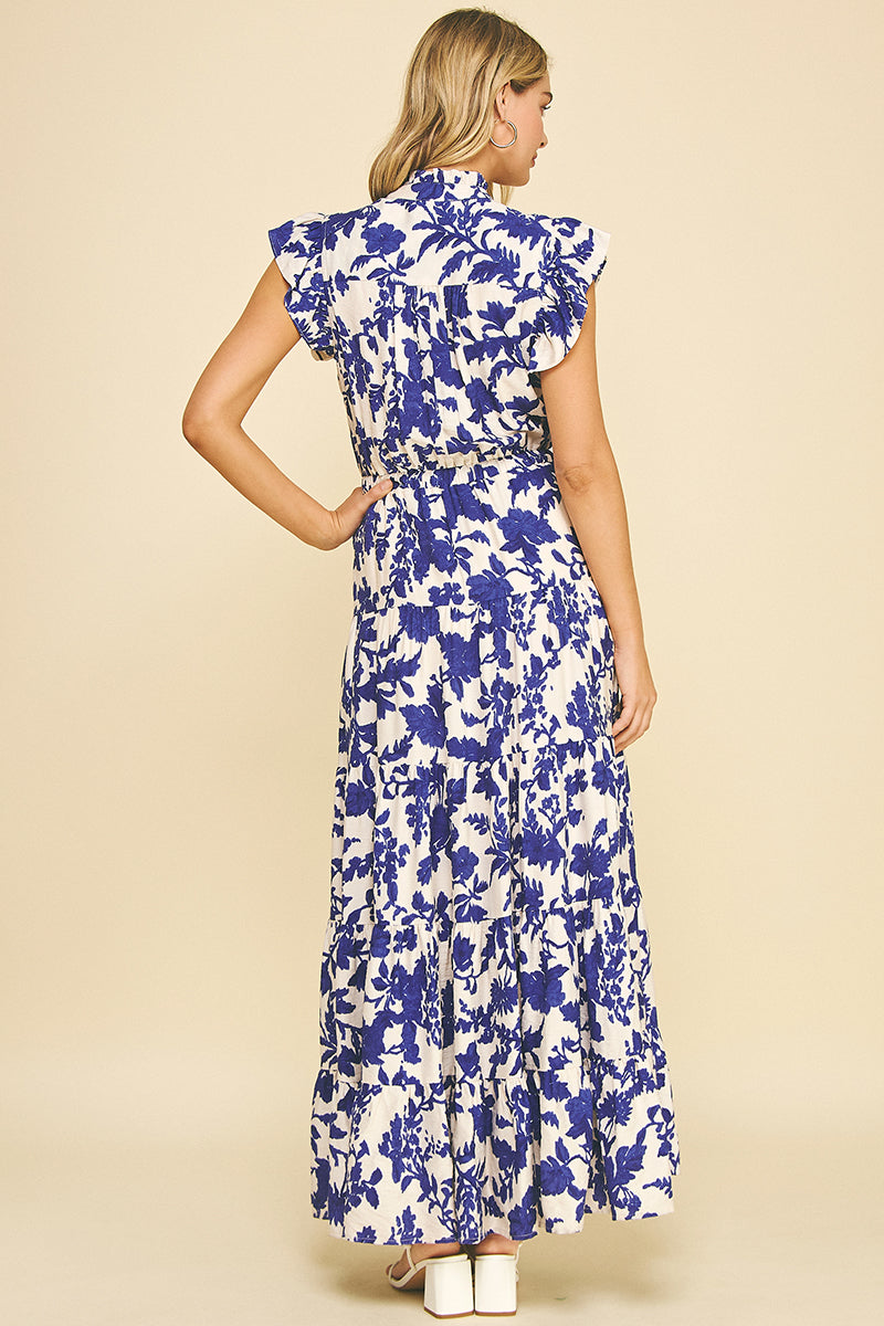 Floral Printed Tiered Maxi