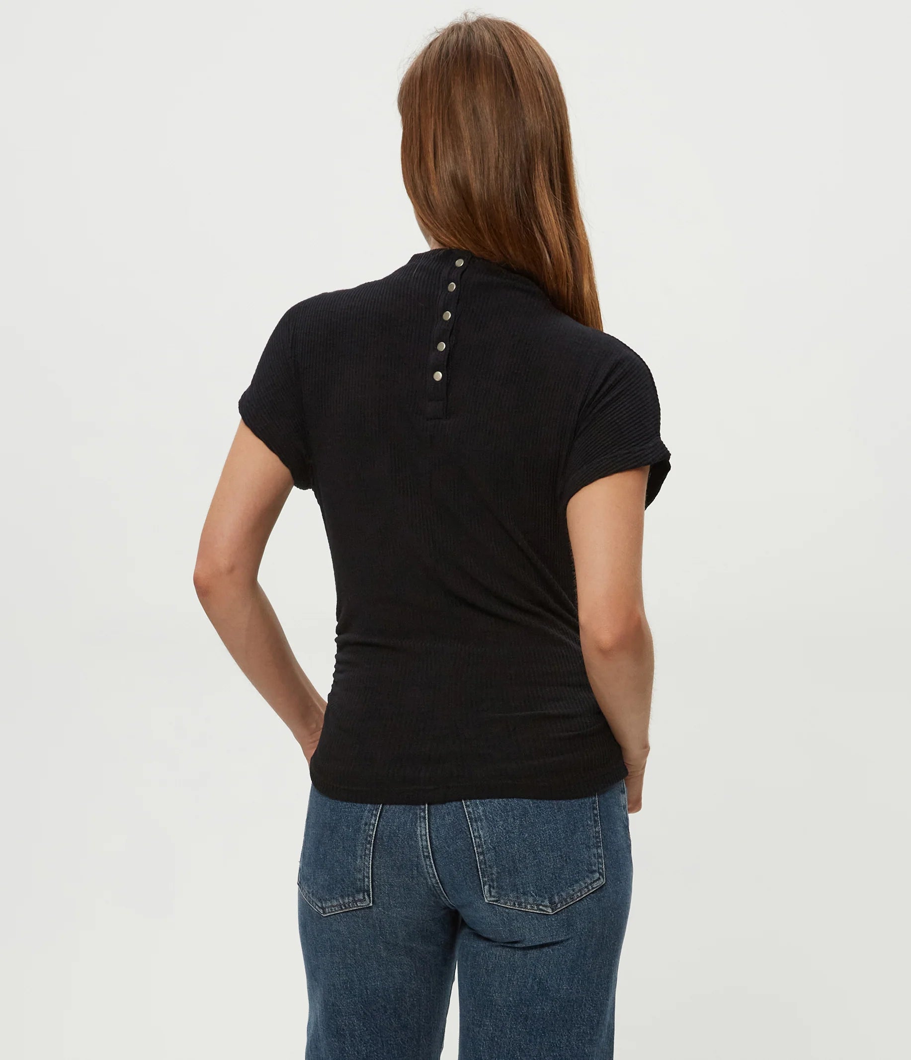 Lara Ribbed Mock Neck Top