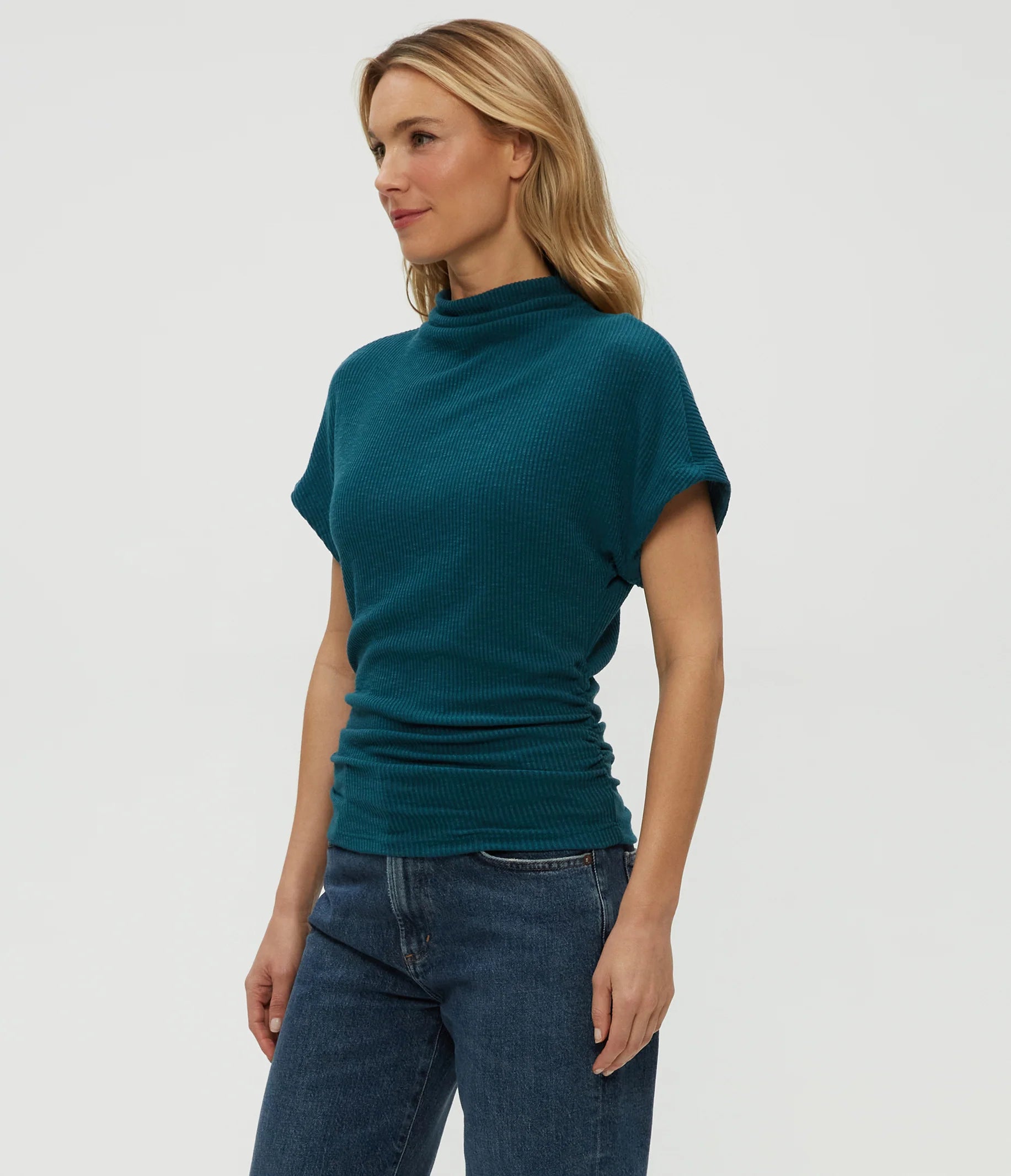 Lara Ribbed Mock Neck