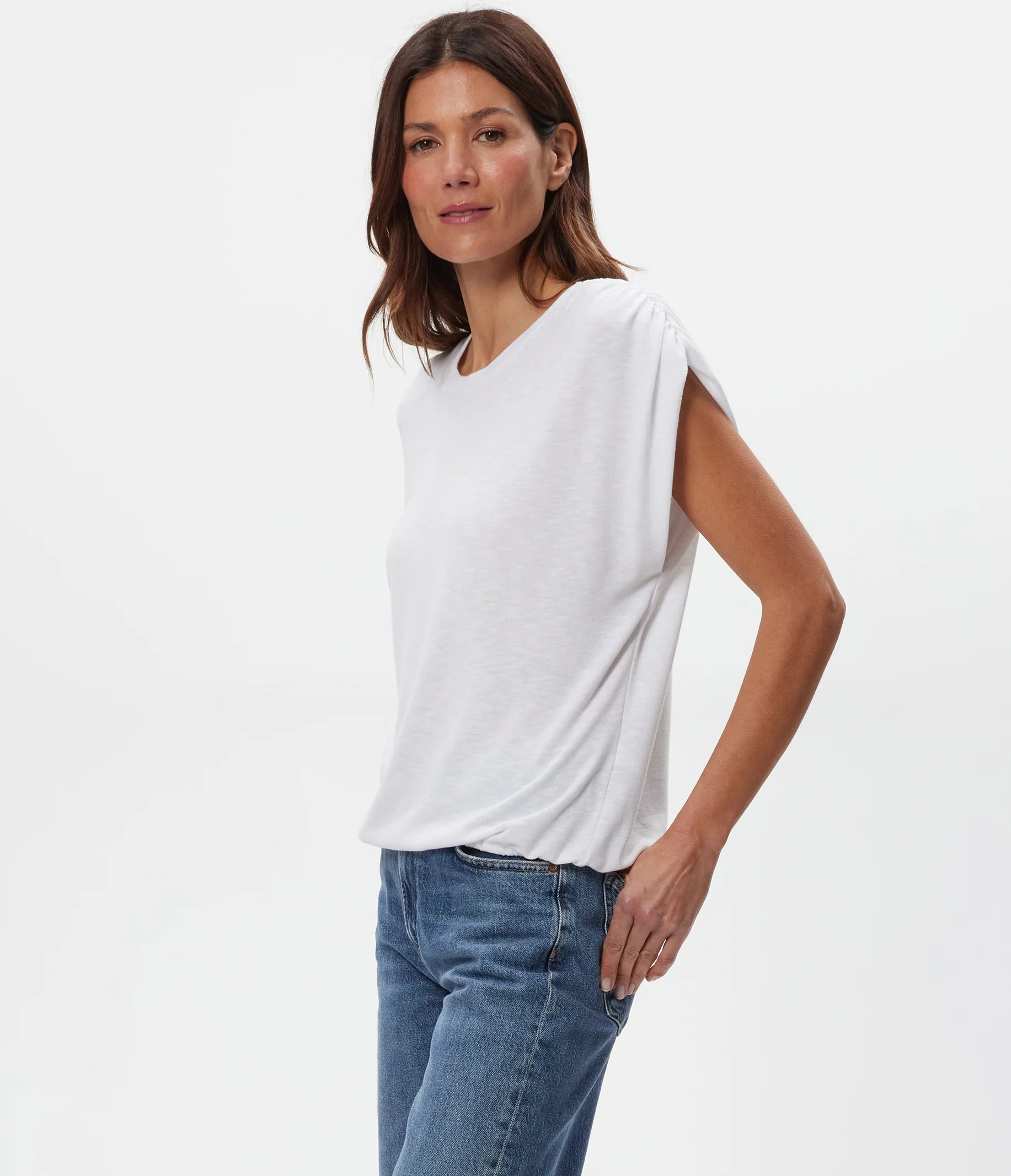 Sharon Shirred Bubble Top