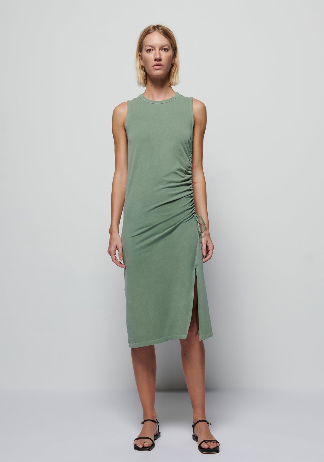 Iris Crewneck Dress with Ruched