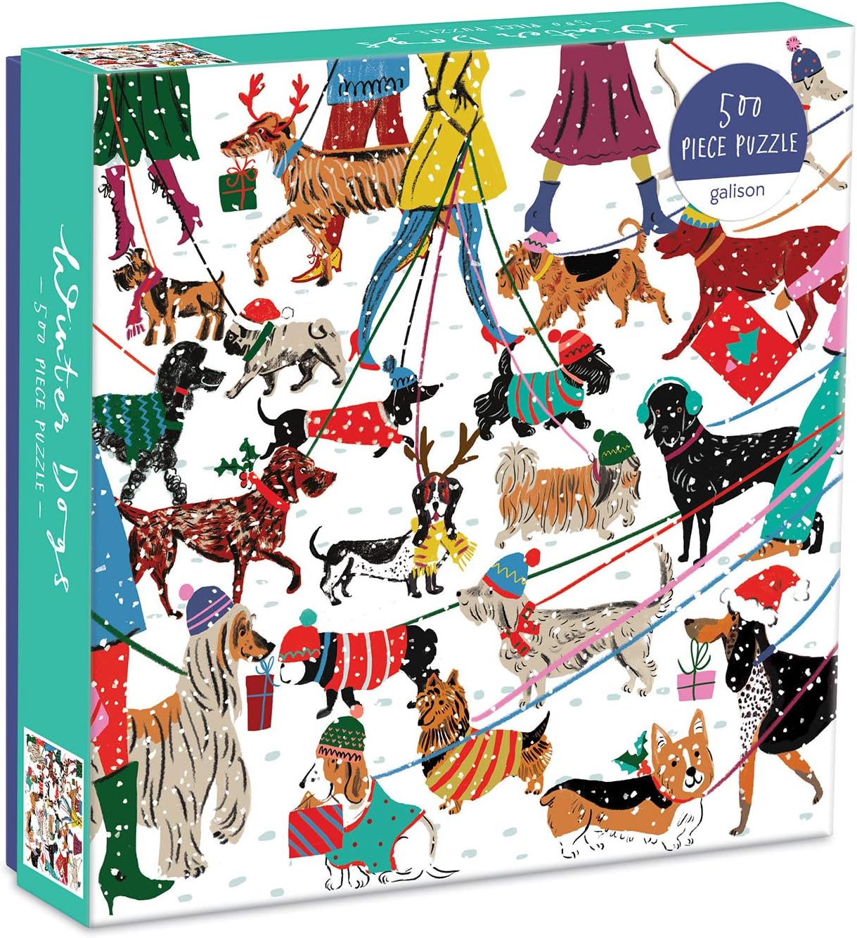 Galison Winter Dogs 500 Piece Puzzle