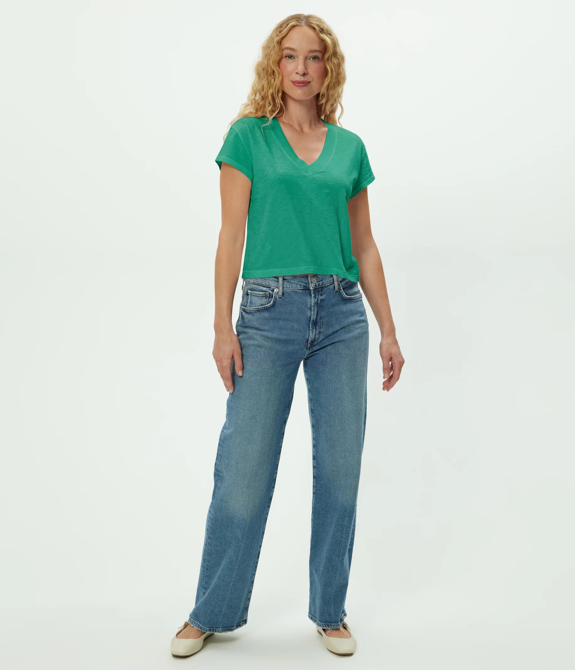 Harlan Cropped V-Neck Tee