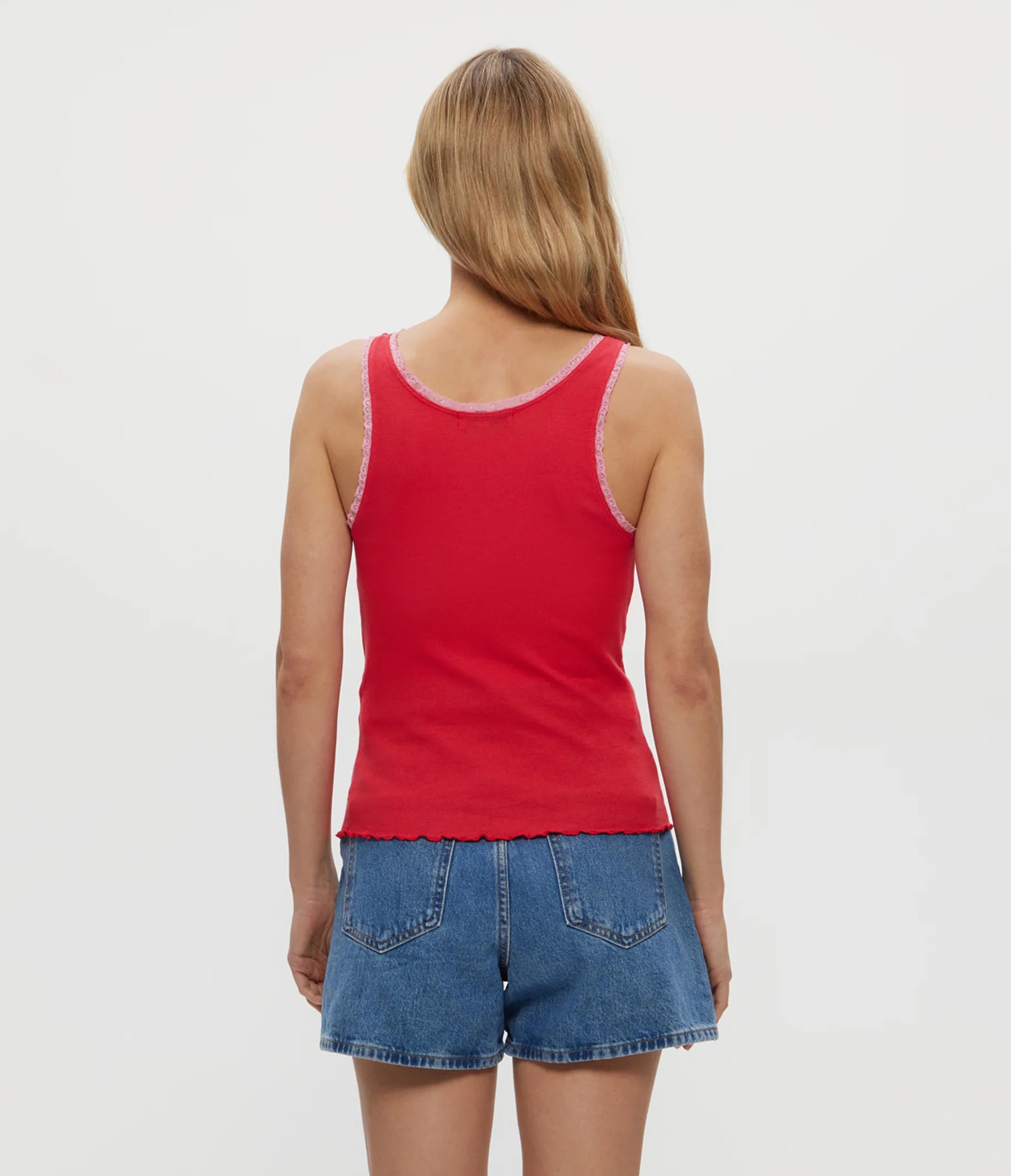 Miley Supima Rib Lace Tank