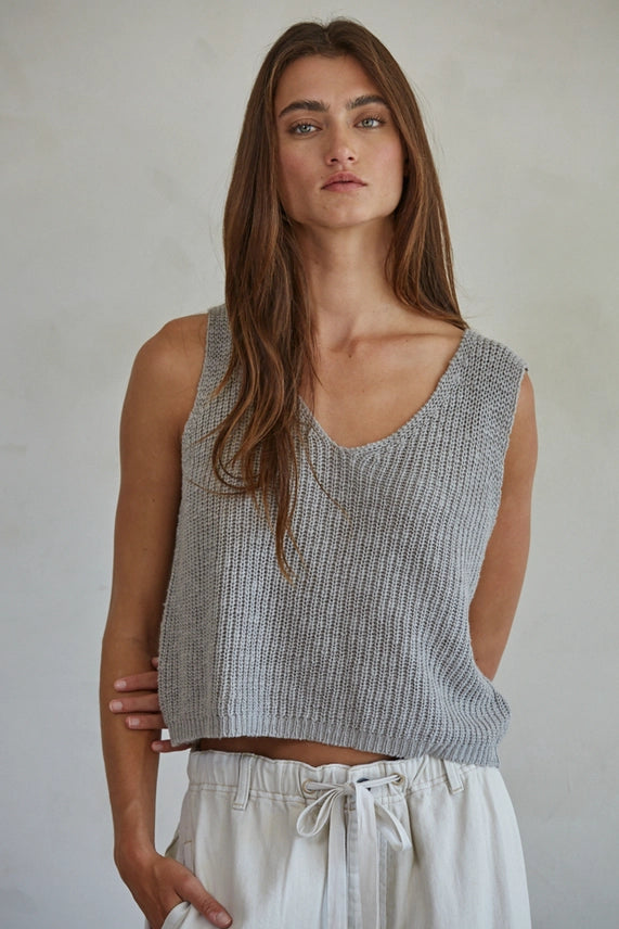 Sweater V-Neck Vest Top