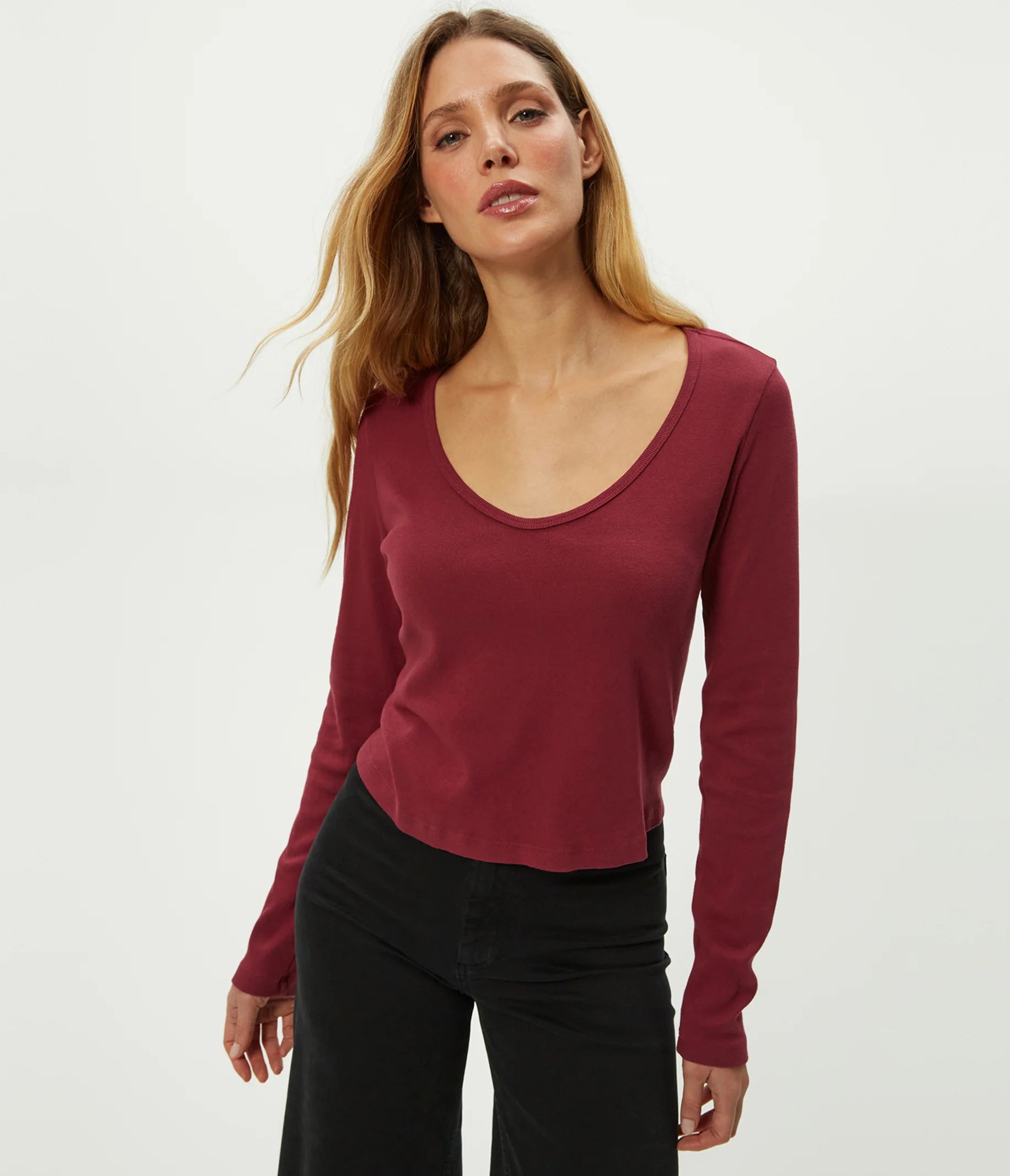 Lizzie V-Neck Long Sleeve Tee