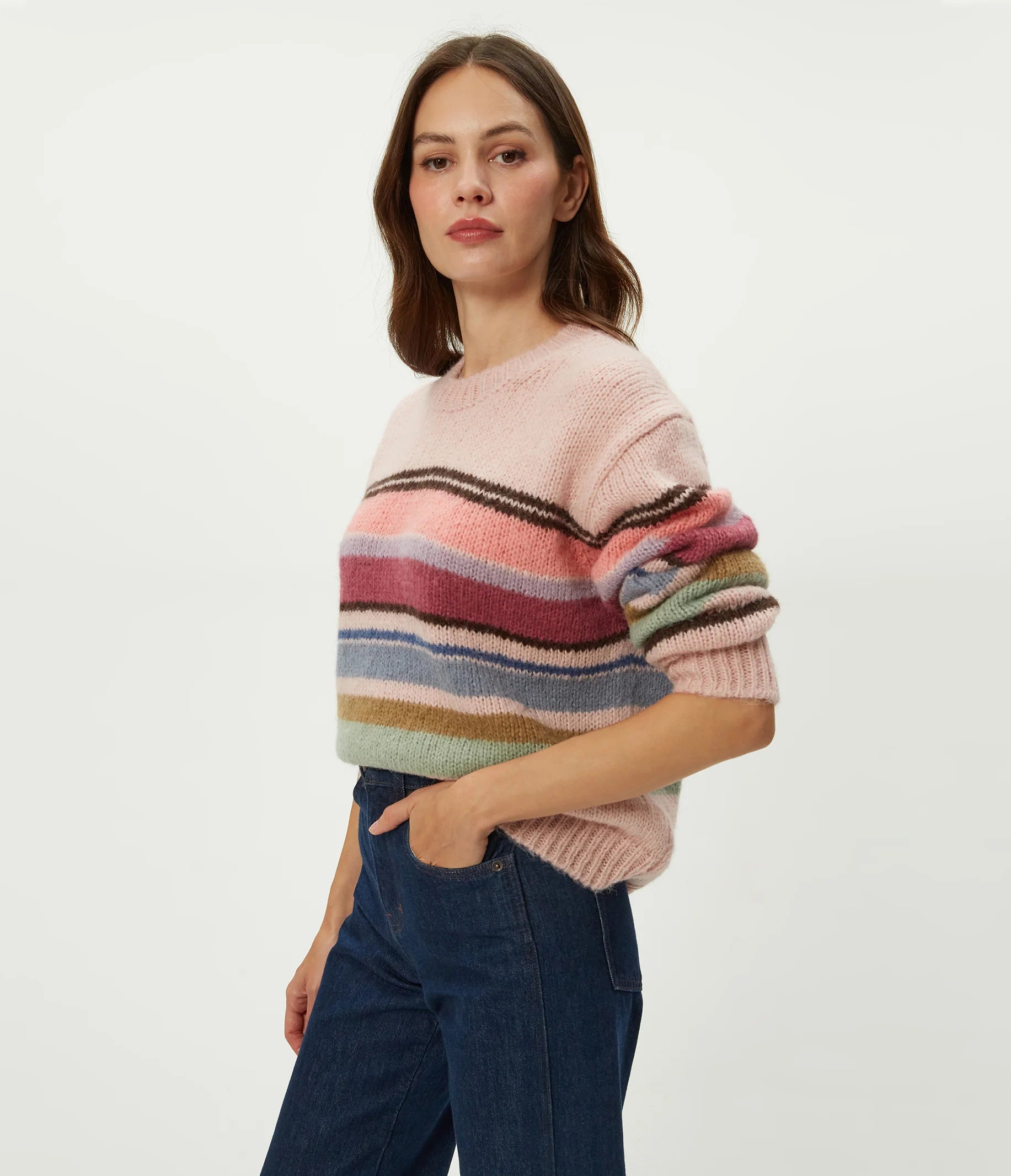 Aura Striped Crew Pullover
