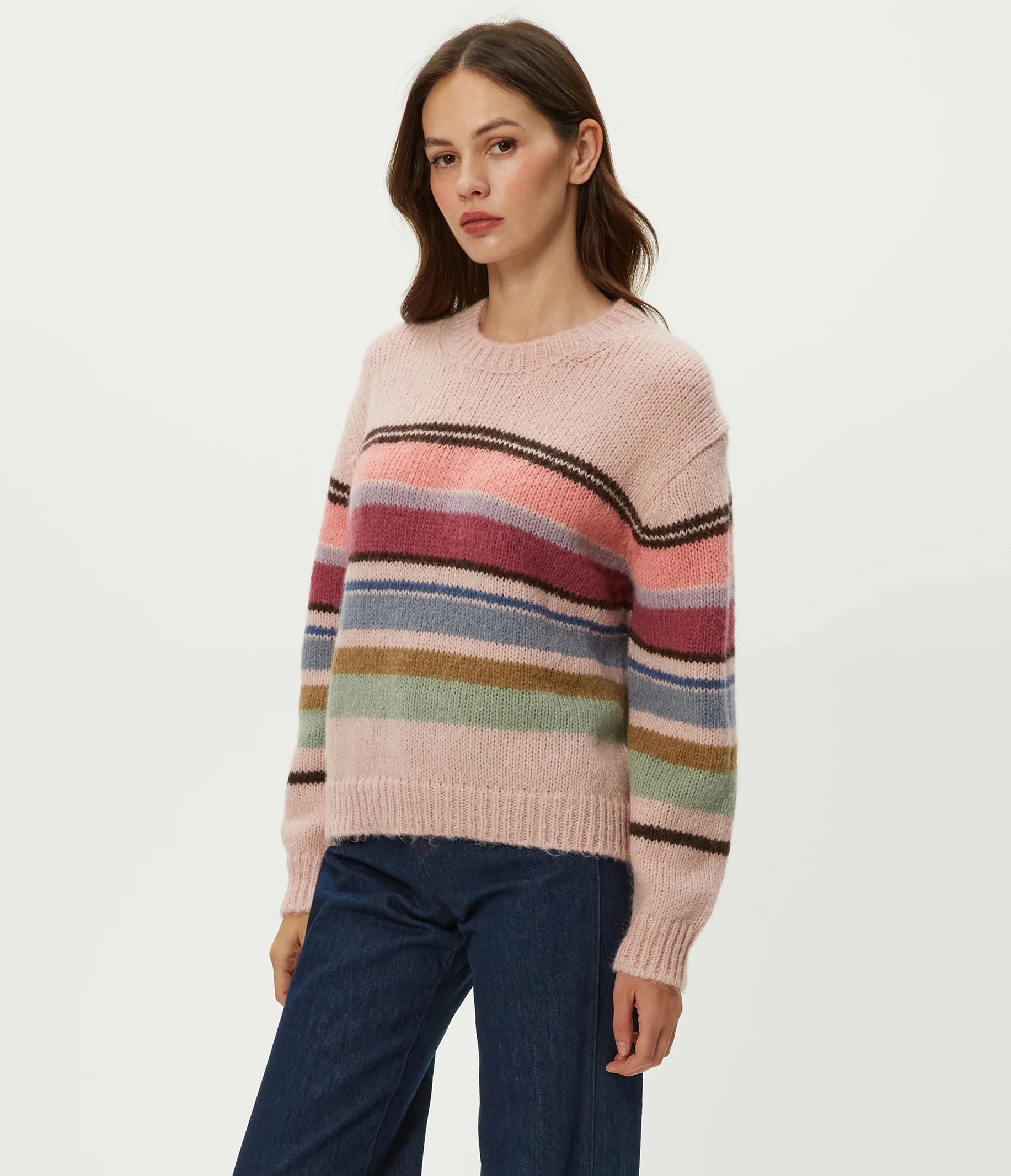 Aura Striped Crew Pullover