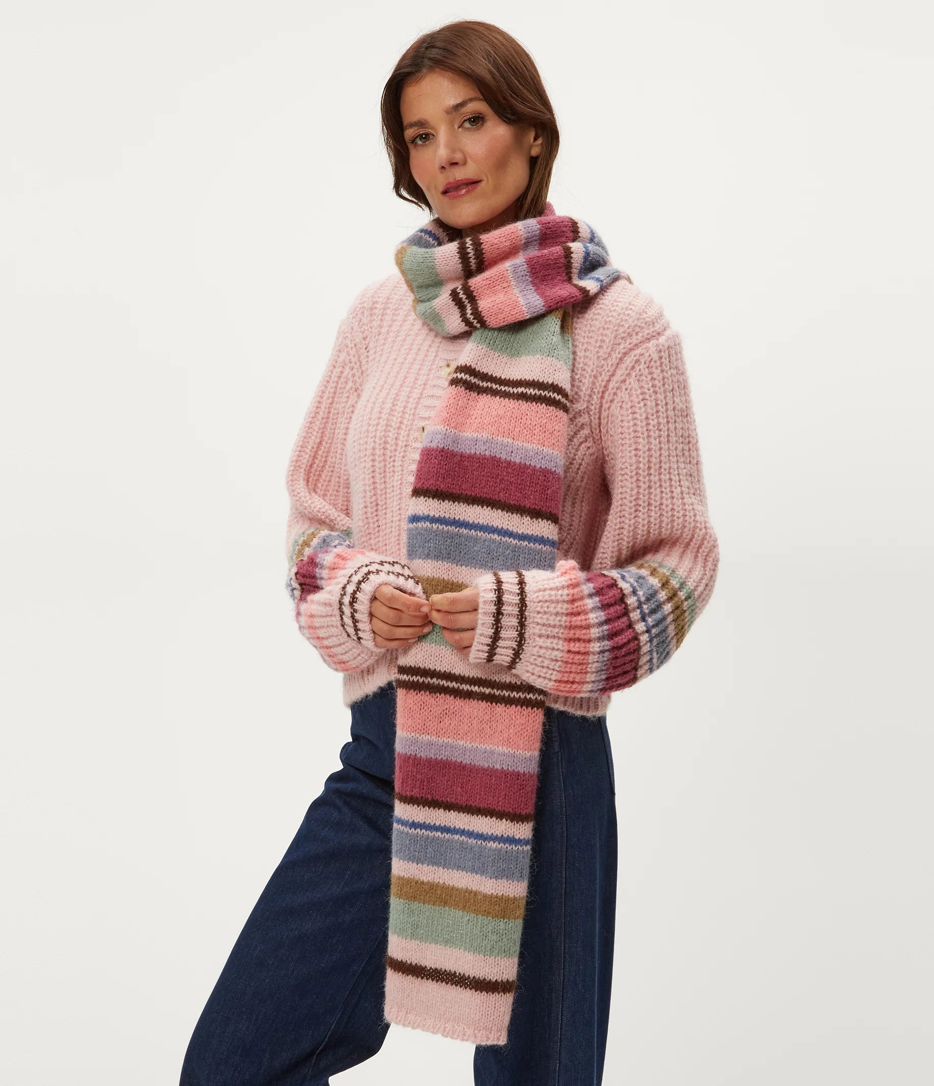Striped Knit Scarf