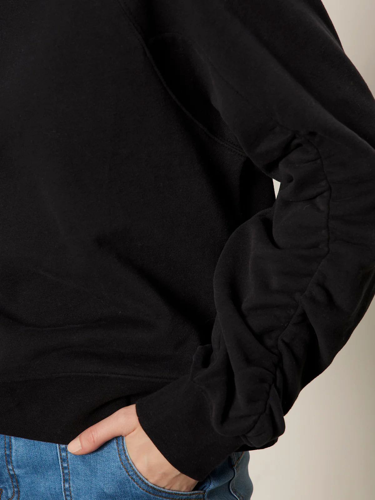 Shirred Sleeve Sweatshirt