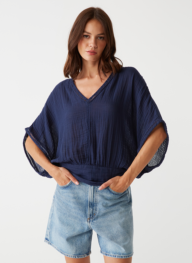 Imani Cropped Dolman Sleeve Top