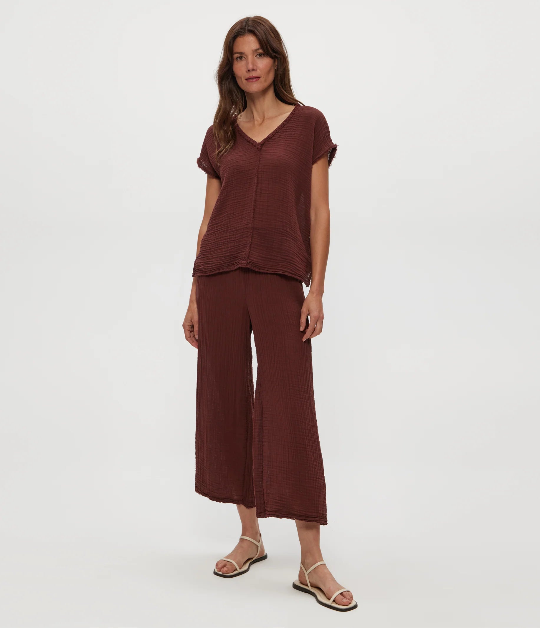 Medina Cropped Gauze Pant