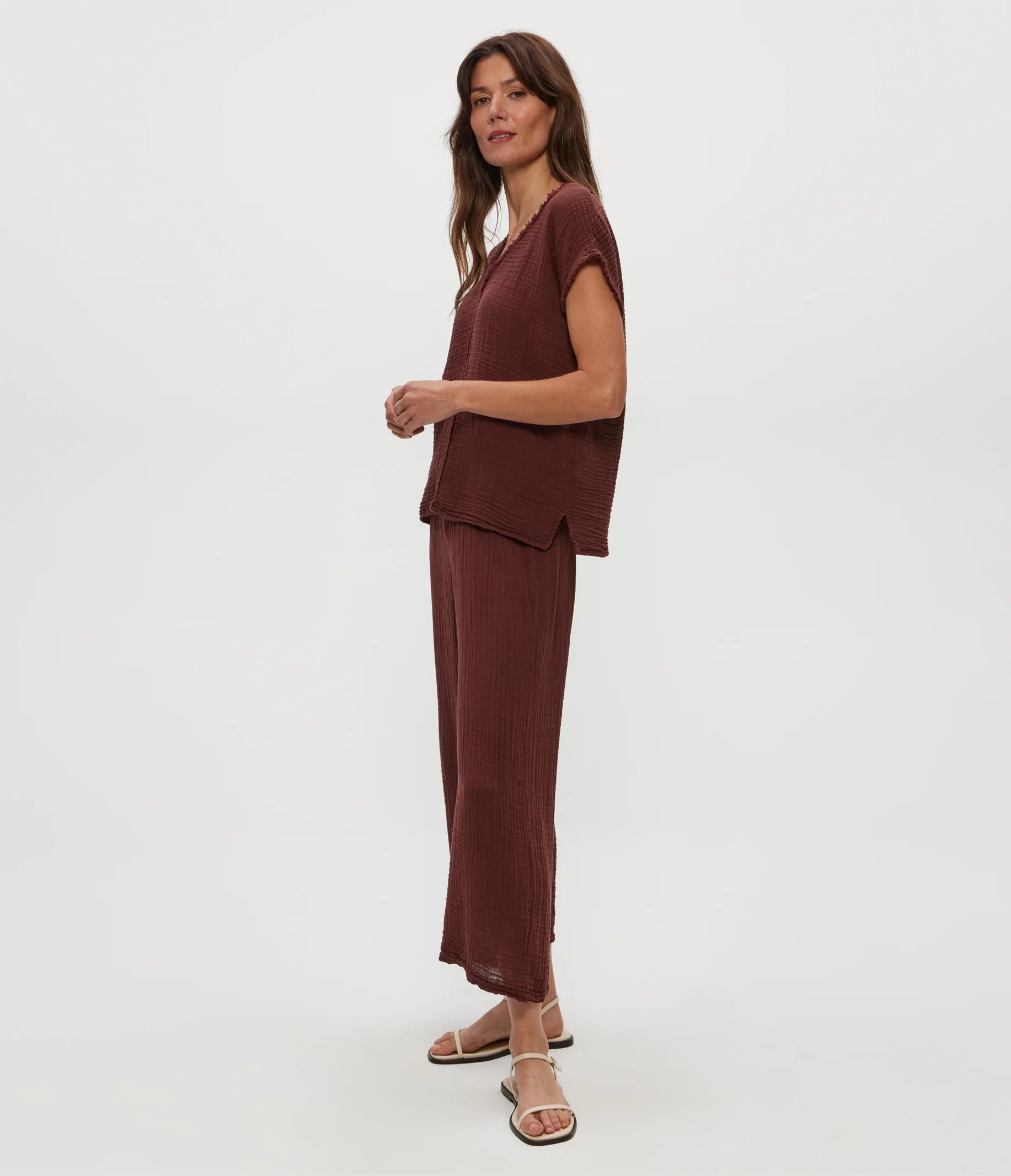Medina Cropped Gauze Pant