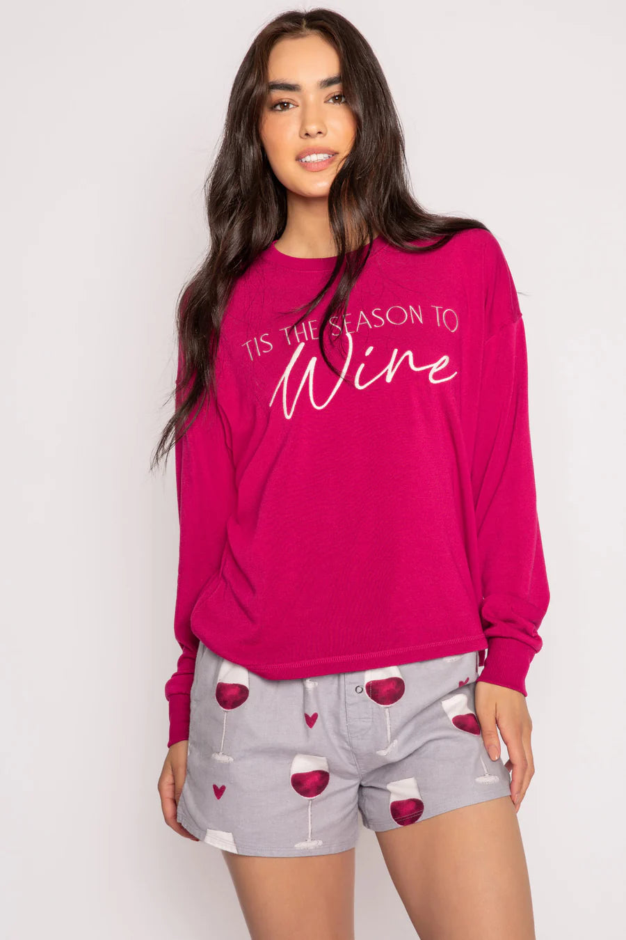 Flannels Long Sleeve Wine Top