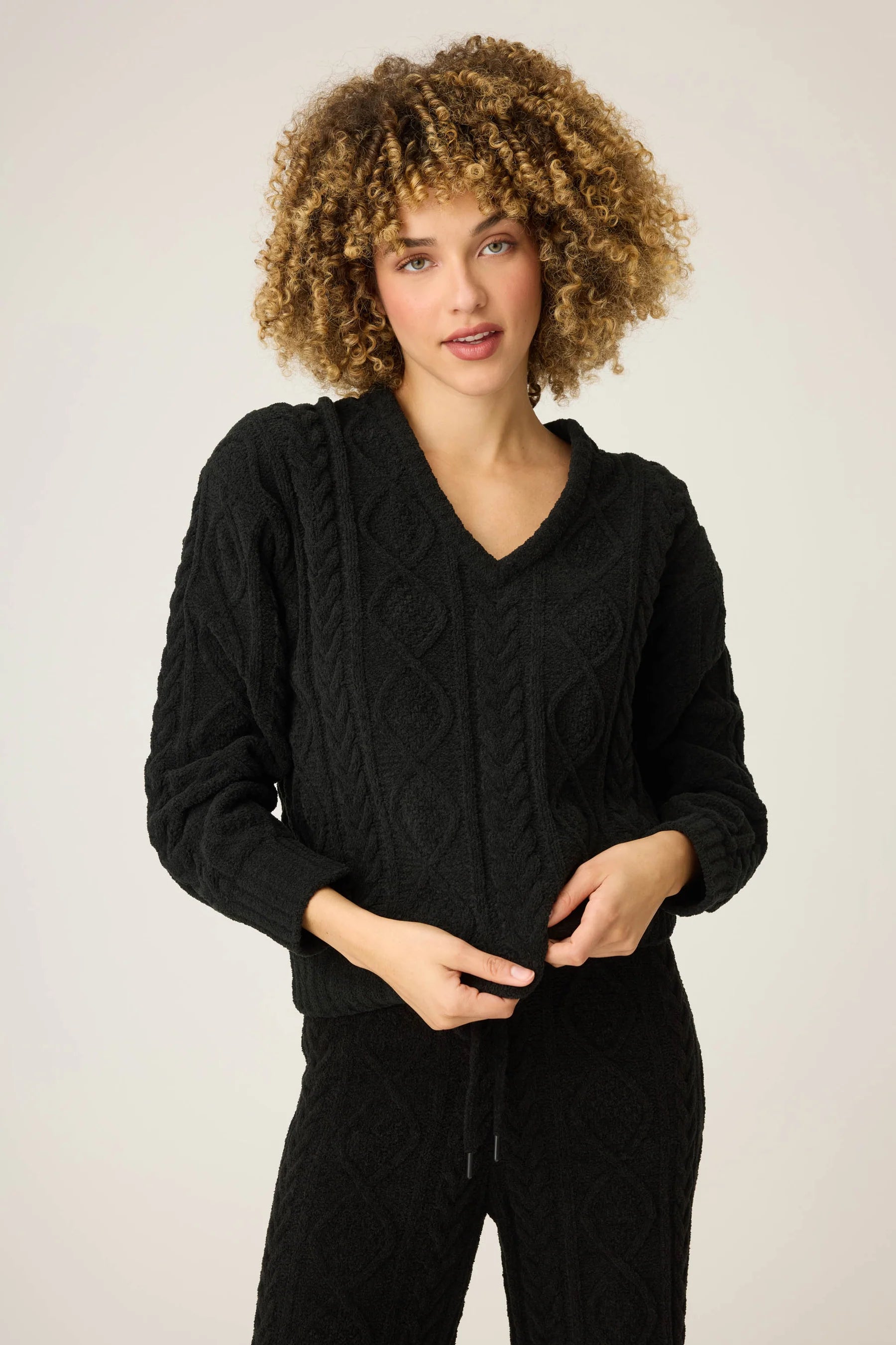 Chenille Cable Knit Long Sleeve Top