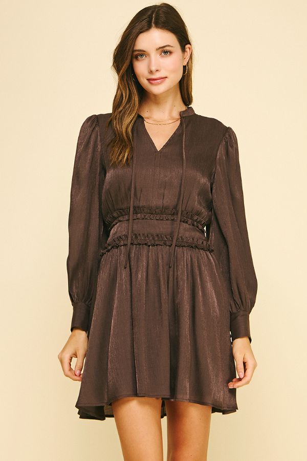 Ruffled Detail Mini Dress