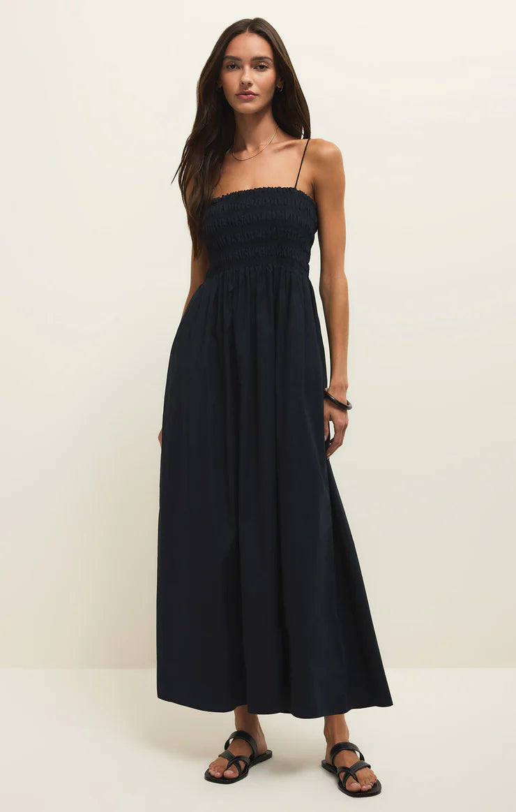 Women's Z Supply Cornelia Poplin Midi Dress Large Black