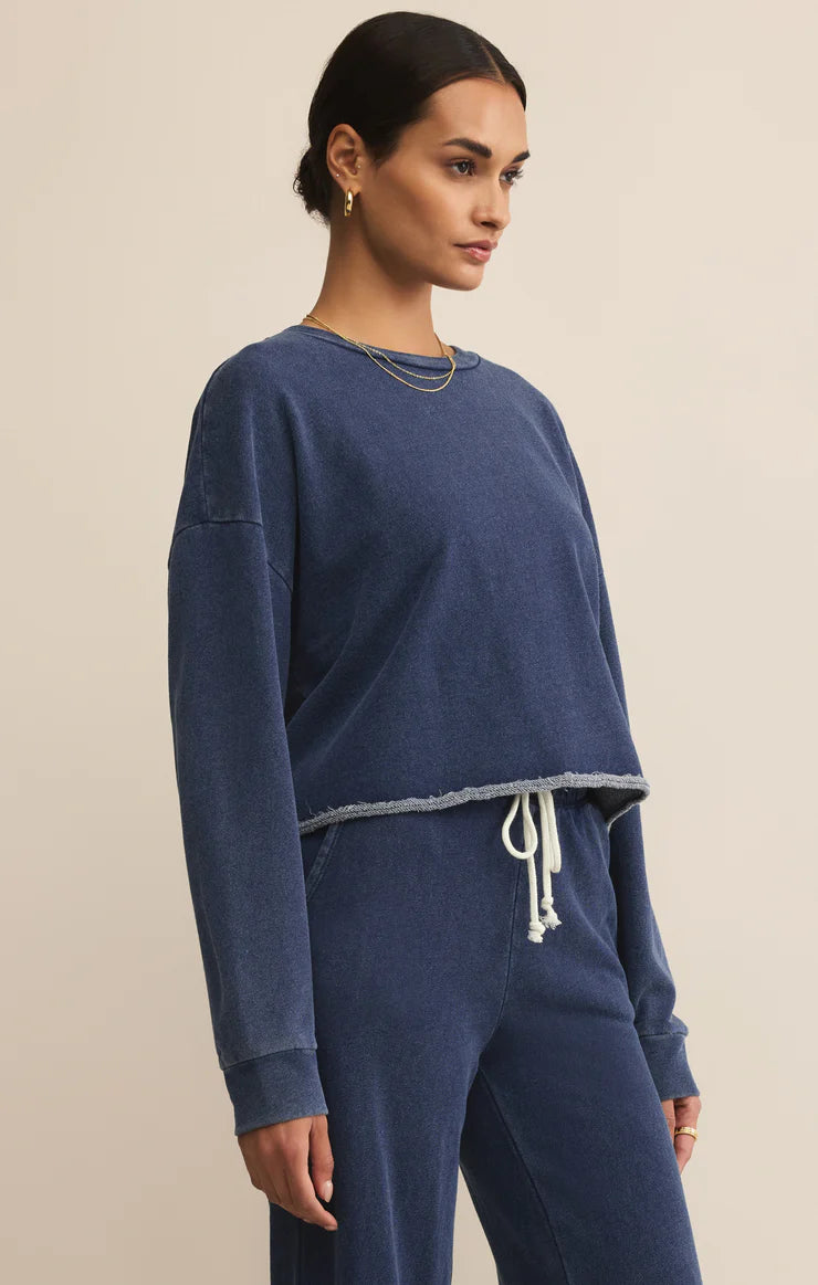 Circuit Knit Denim Sweatshirt