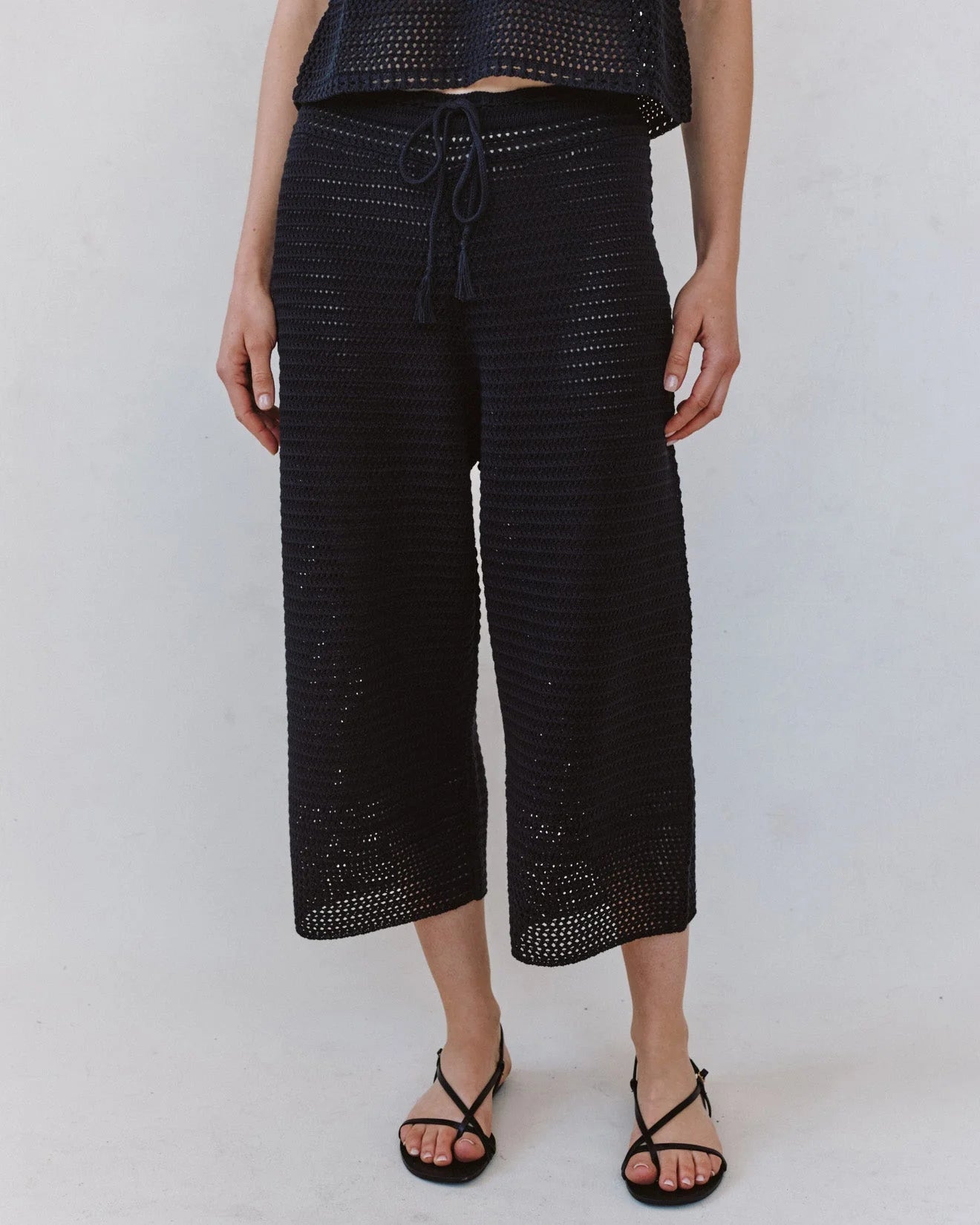 Crop Wide Leg Crochet Pant