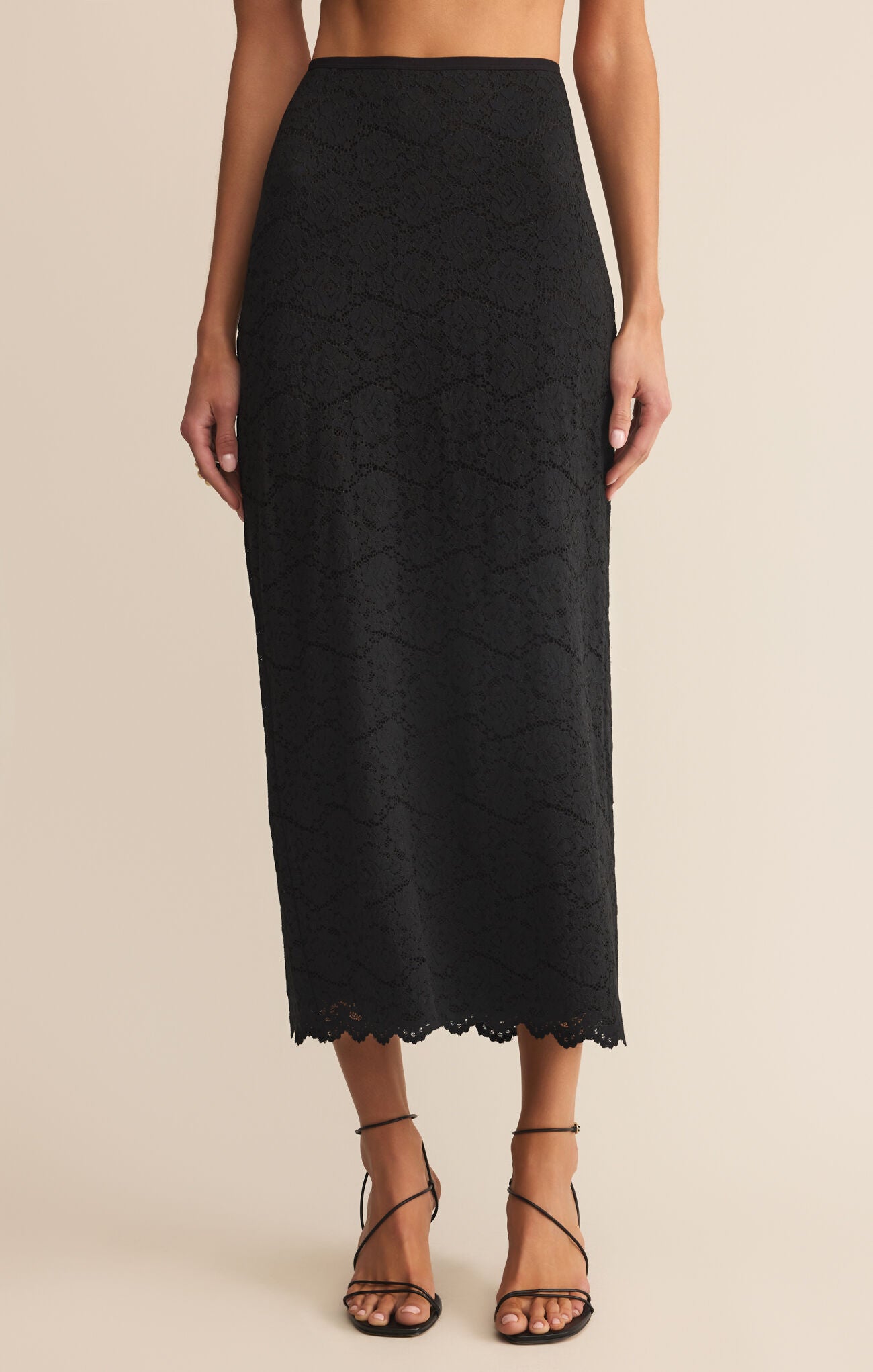 Via Lace Midi Skirt