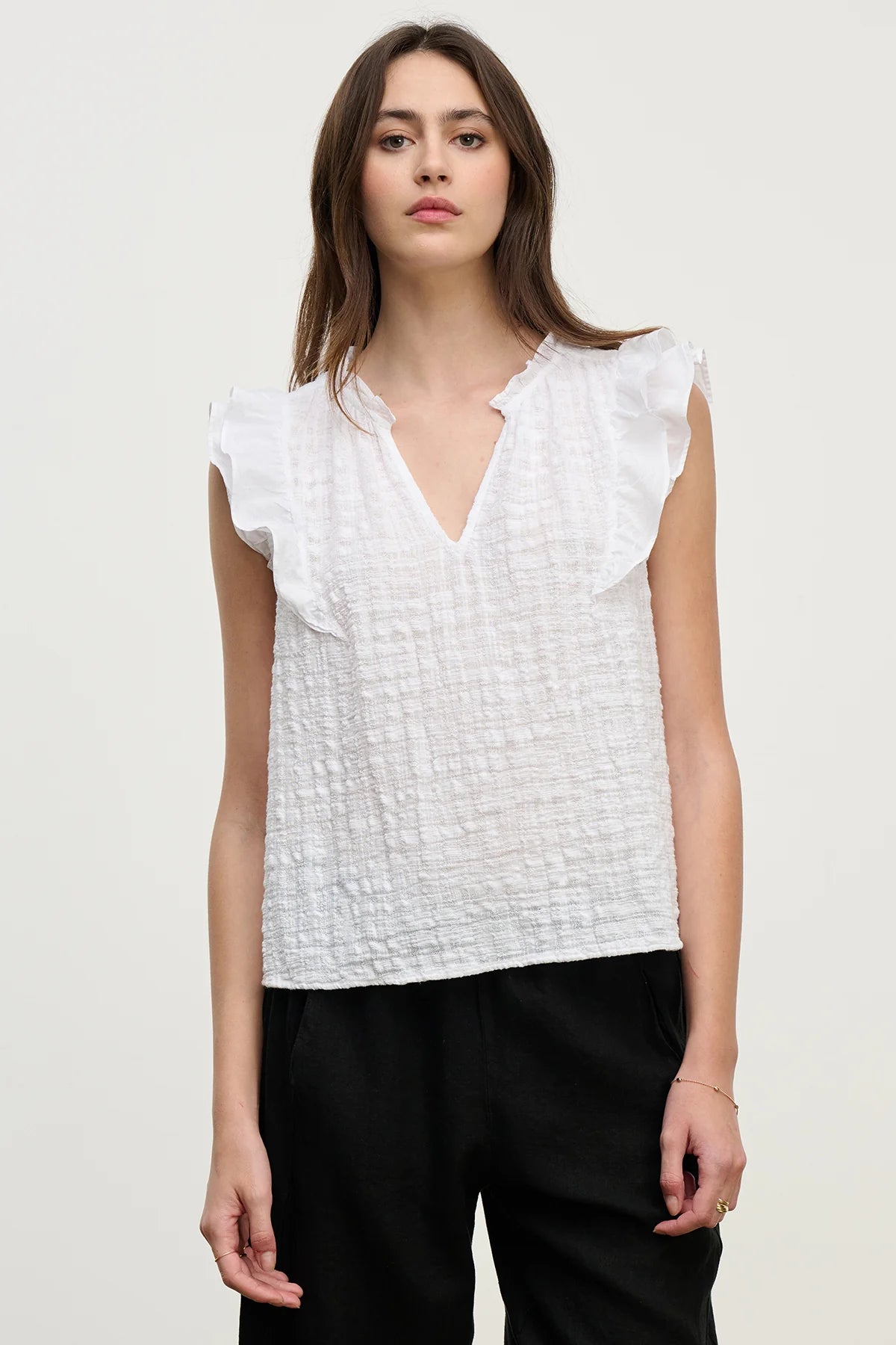 Eva Textured Cotton Gauze Top
