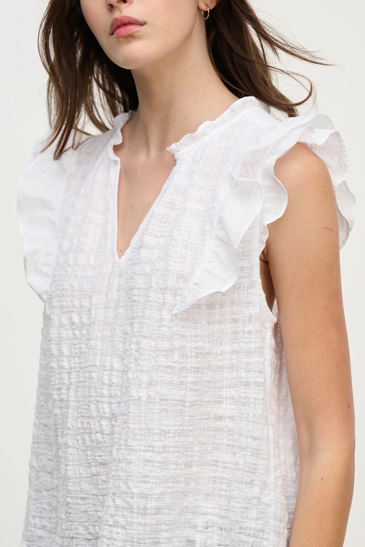 Eva Textured Cotton Gauze Top