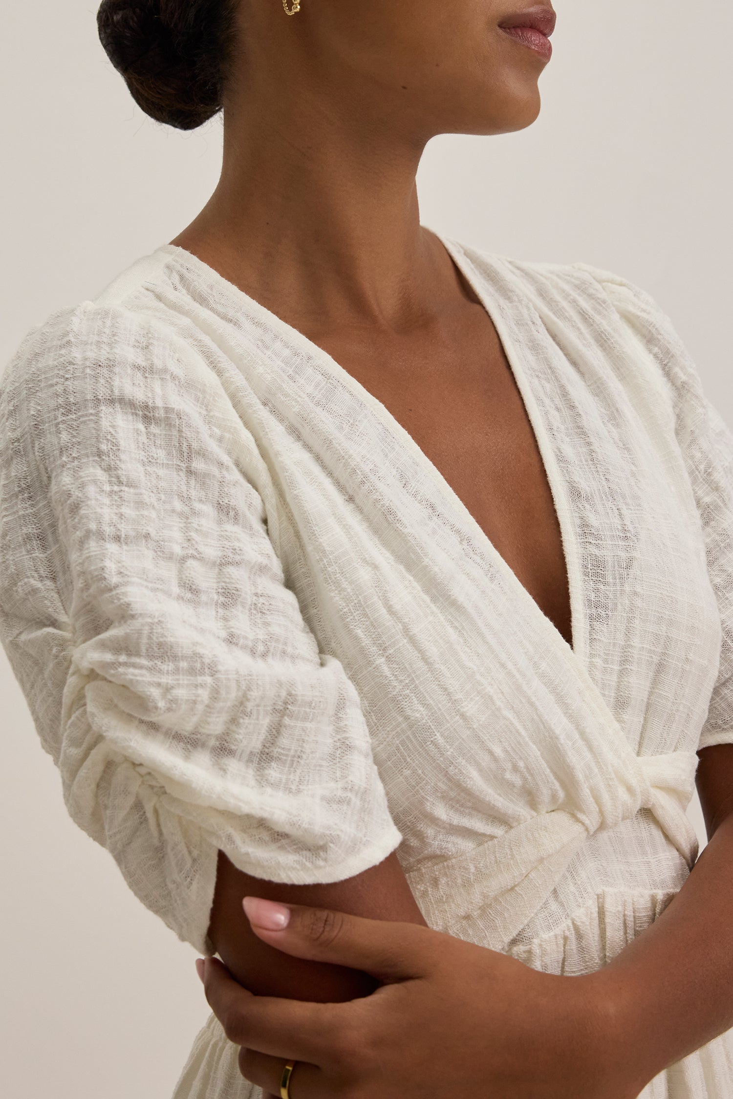 Eloise Textured Cotton Gauze Dress