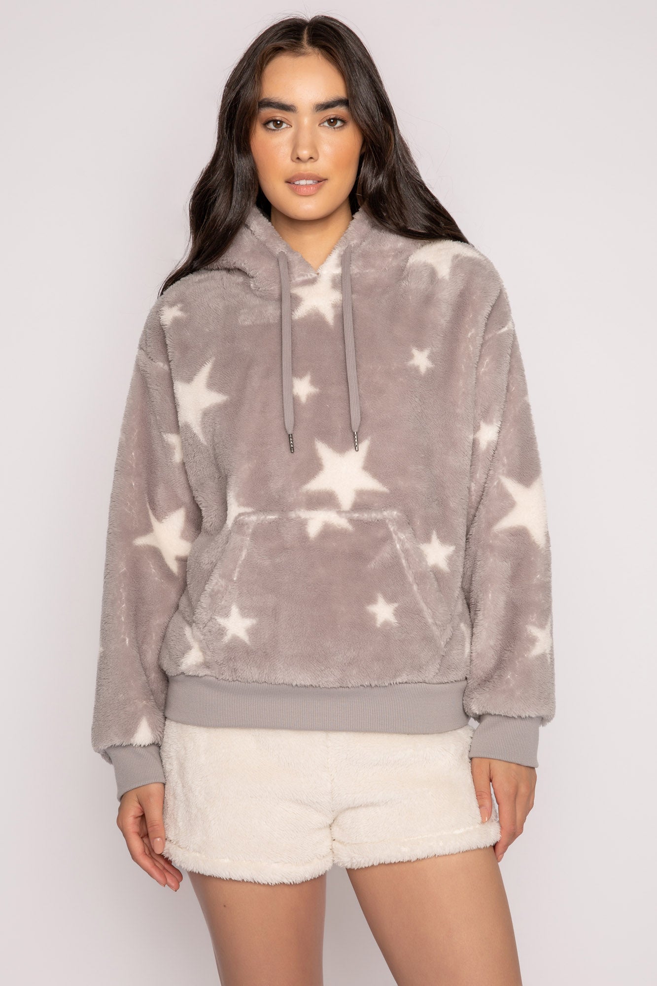 Ultra Cozy Striped Fuzzy Zip Up Hoodie