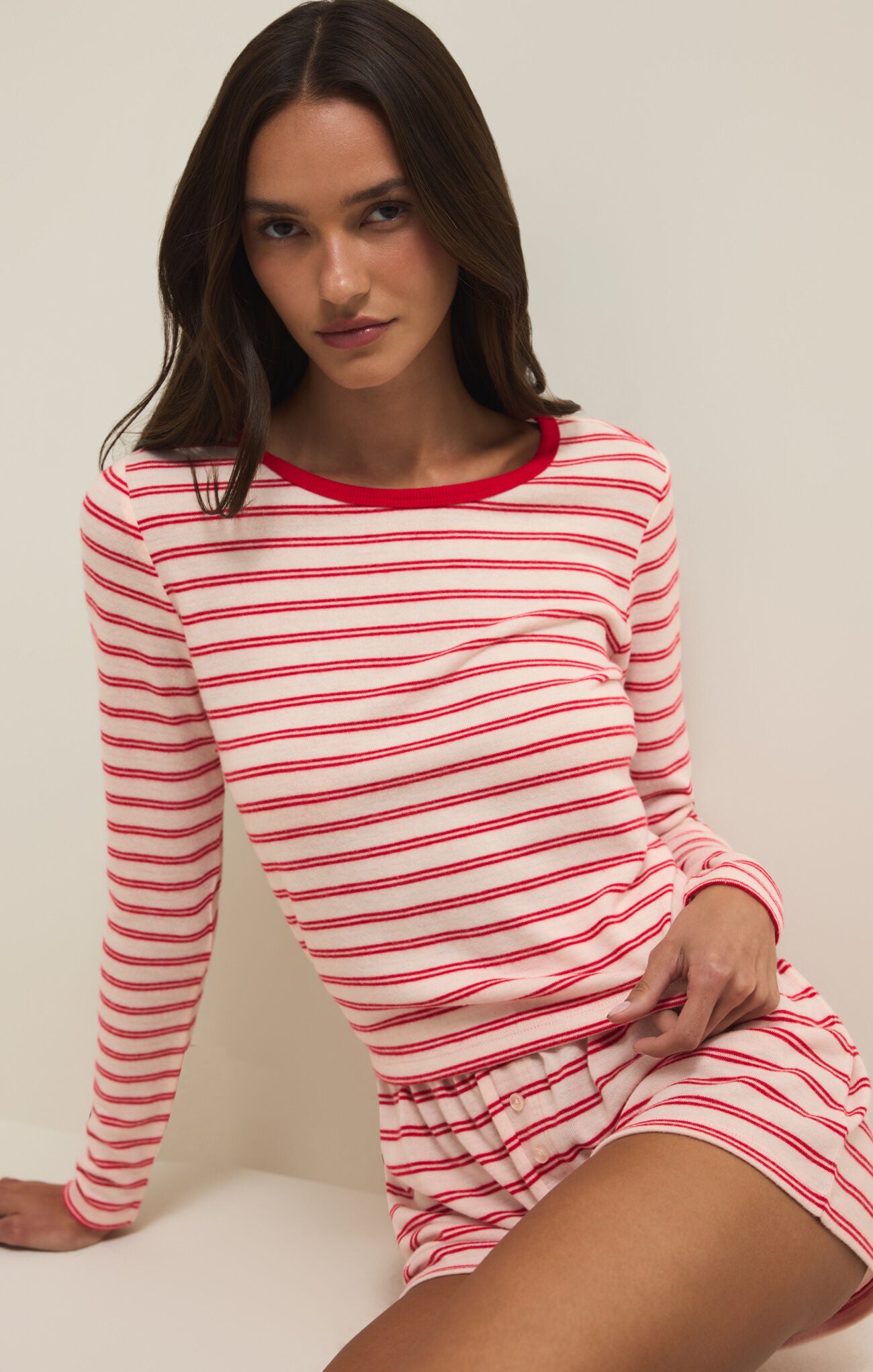 Night In Stripes Long Sleeve Top