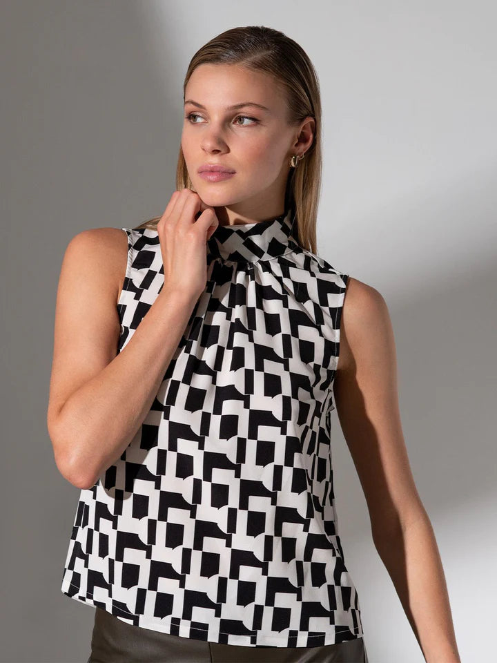 Mockneck Popover Blouse