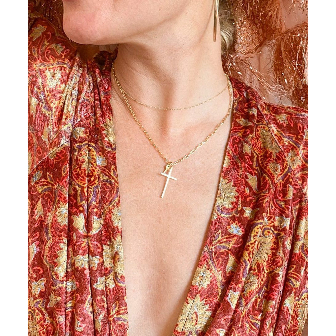 Grace Cross & Mini Key Necklace