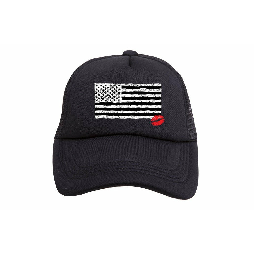 Flag With Lips Trucker