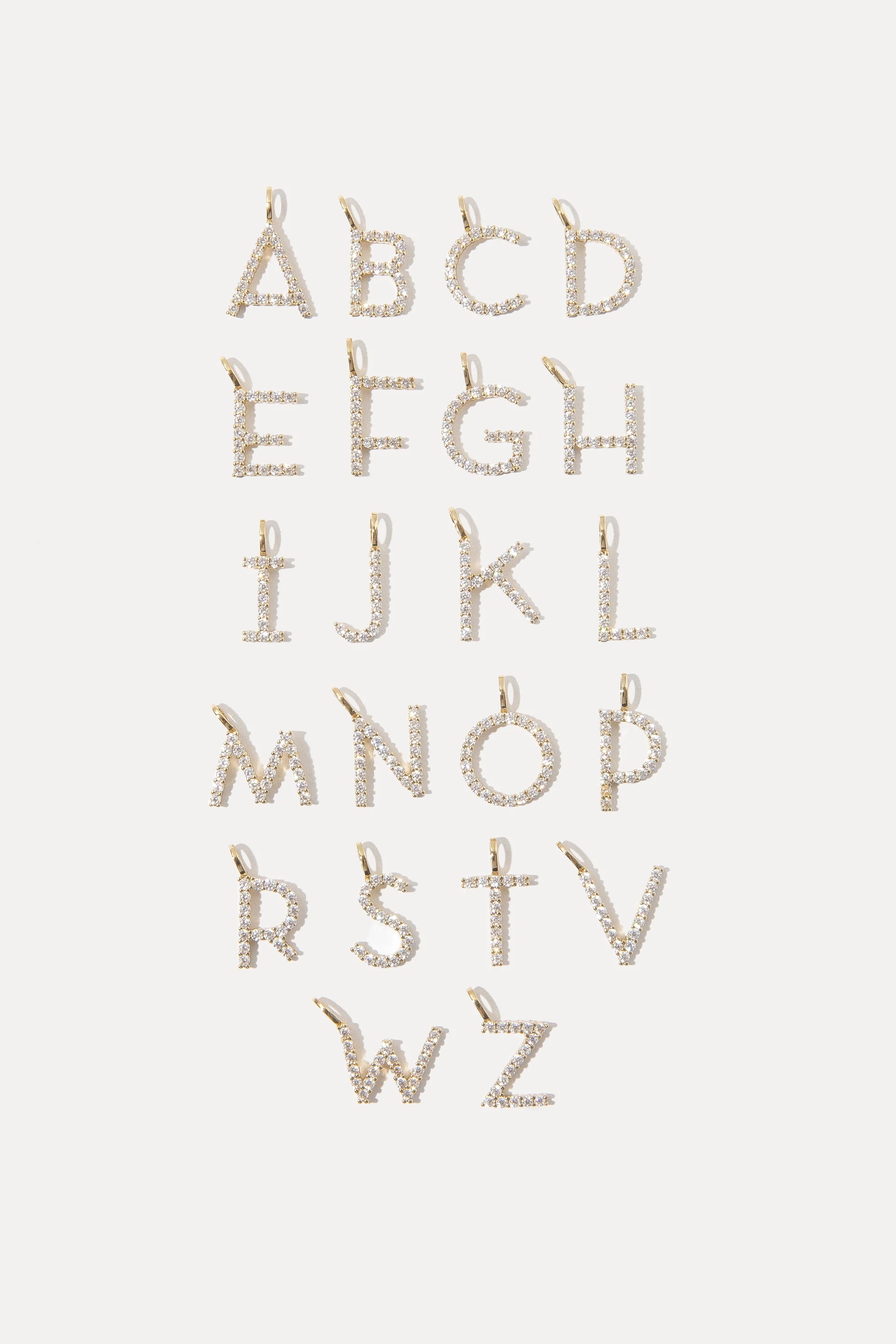 Pave Initial Charms