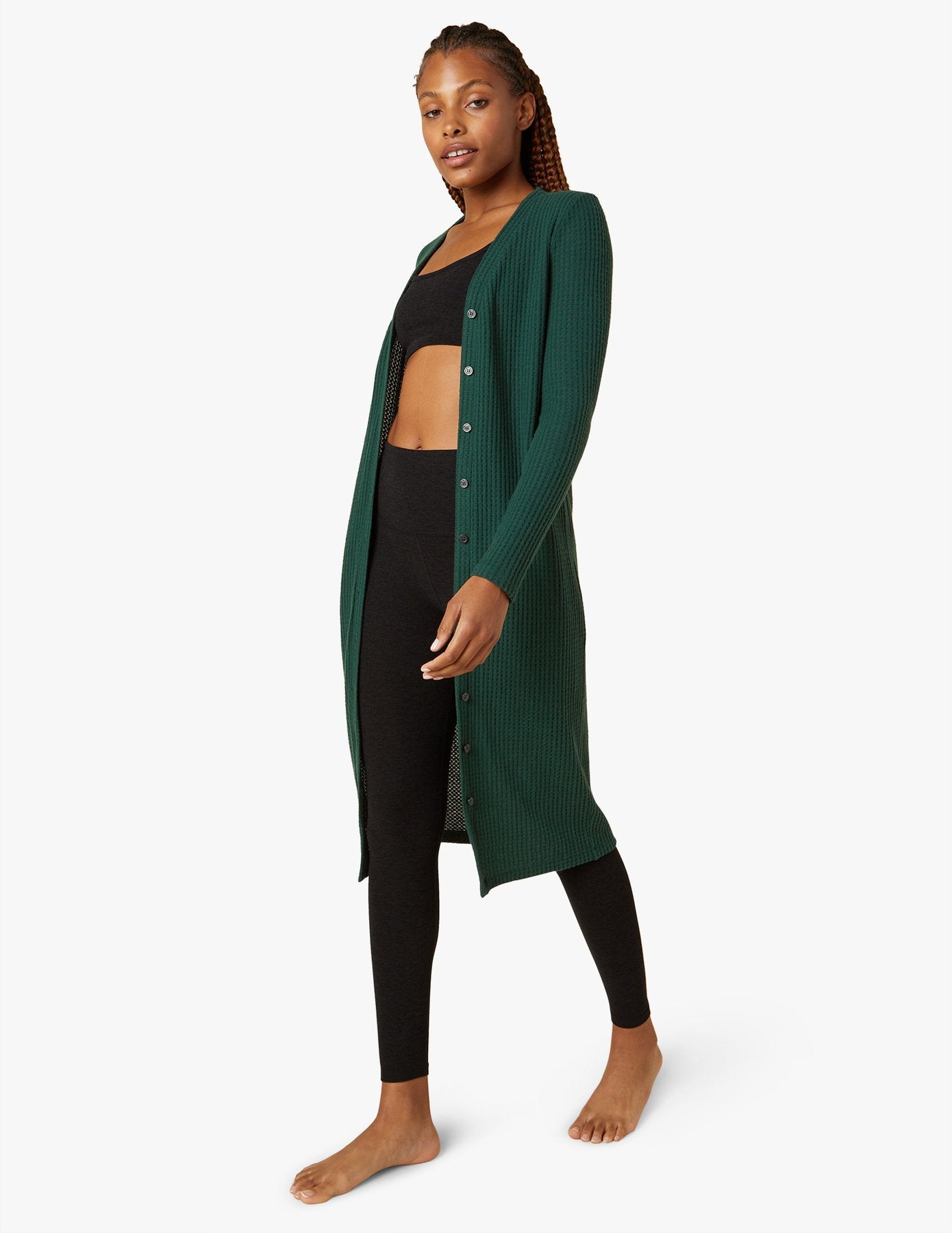 Your Line Waffle Knit 2-in-1 Duster/Dress