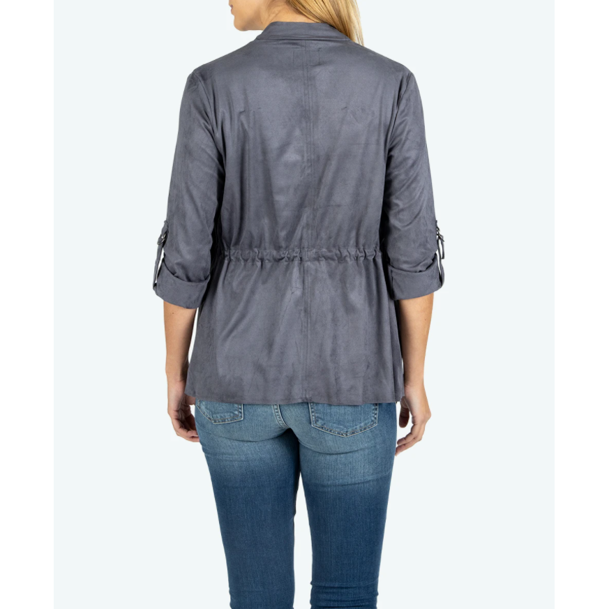 Dianne Faux Suede Drape Jacket