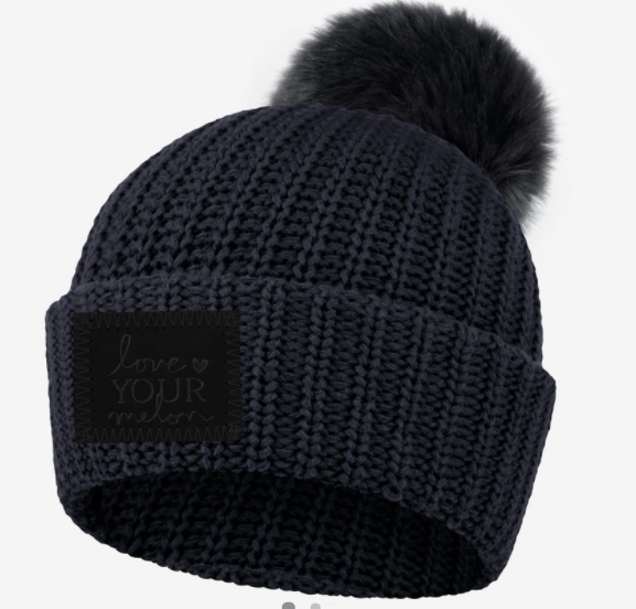 Dark Charcoal Pom Beanie