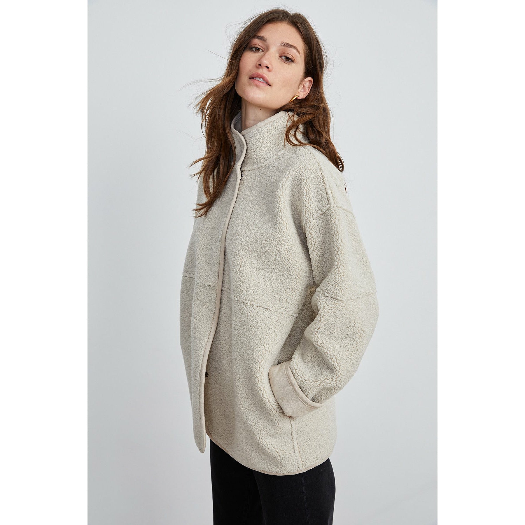 Albany reversible lux deals sherpa mock neck coat