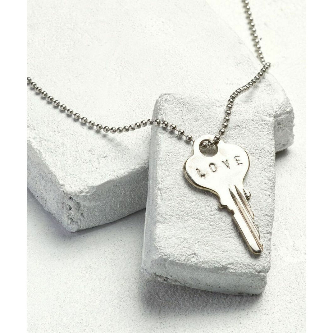 LOVE Classic Ball Chain Key Necklace Love