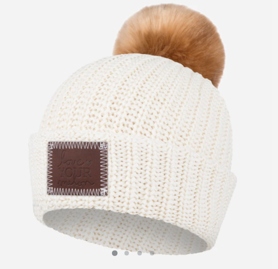 White Speckled Pom Beanie