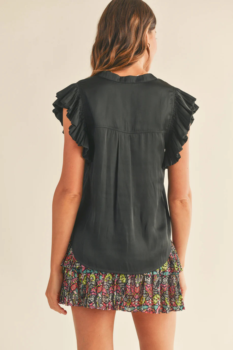 Button Up Ruffled Top