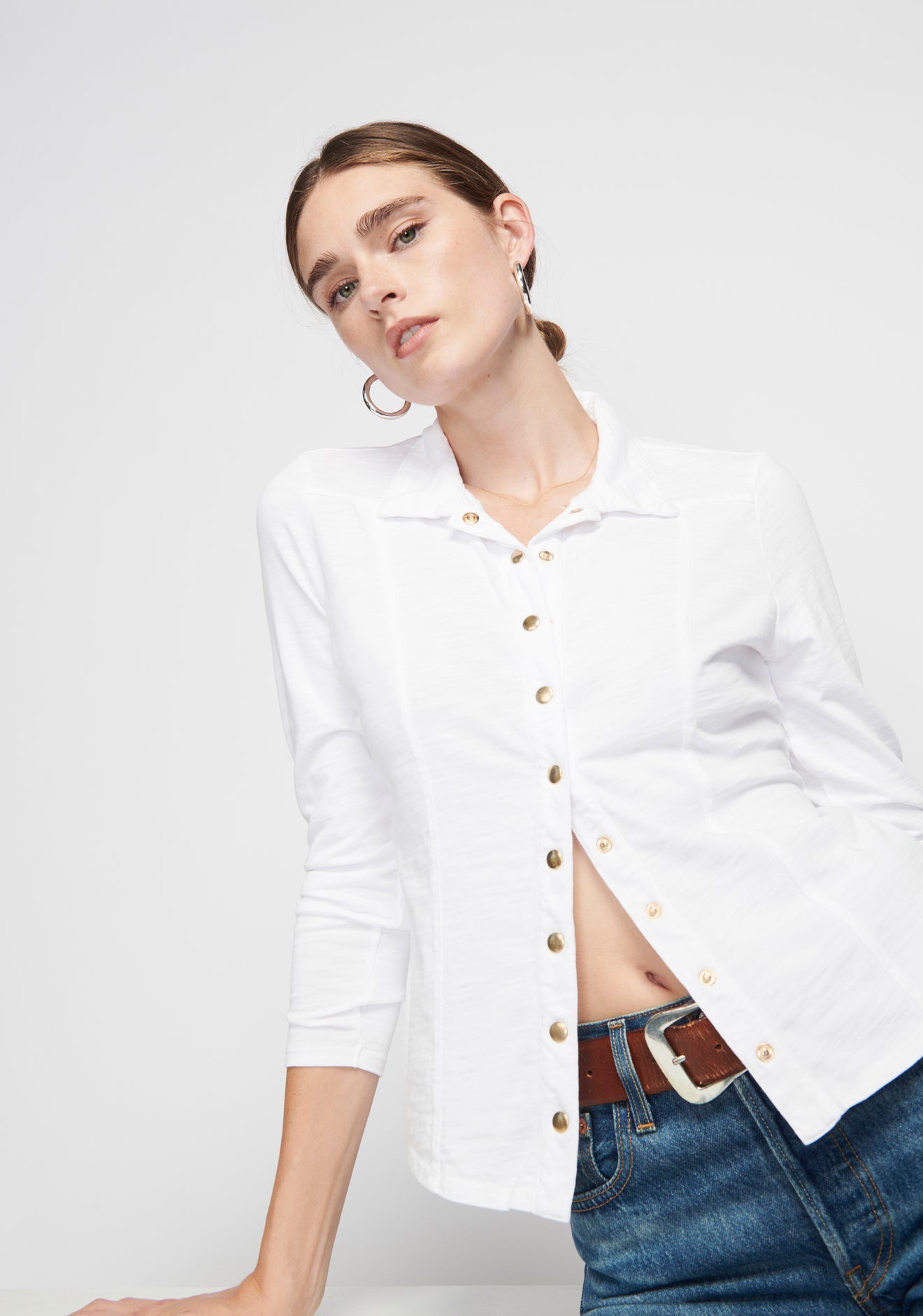 Jarah Seamed Button Up