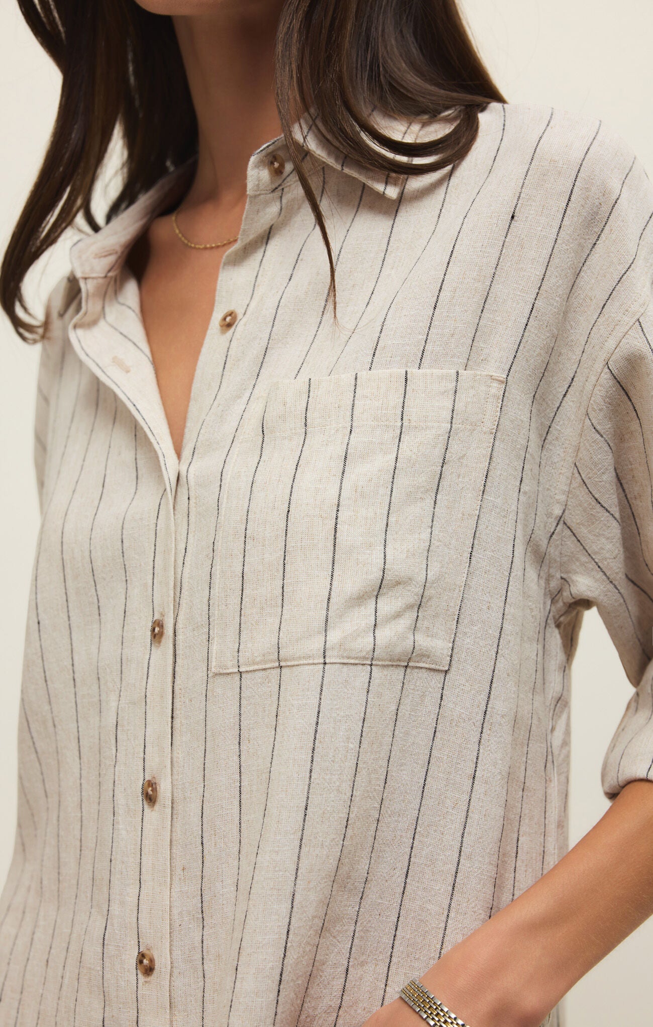 Alfie Striped Button Up Top