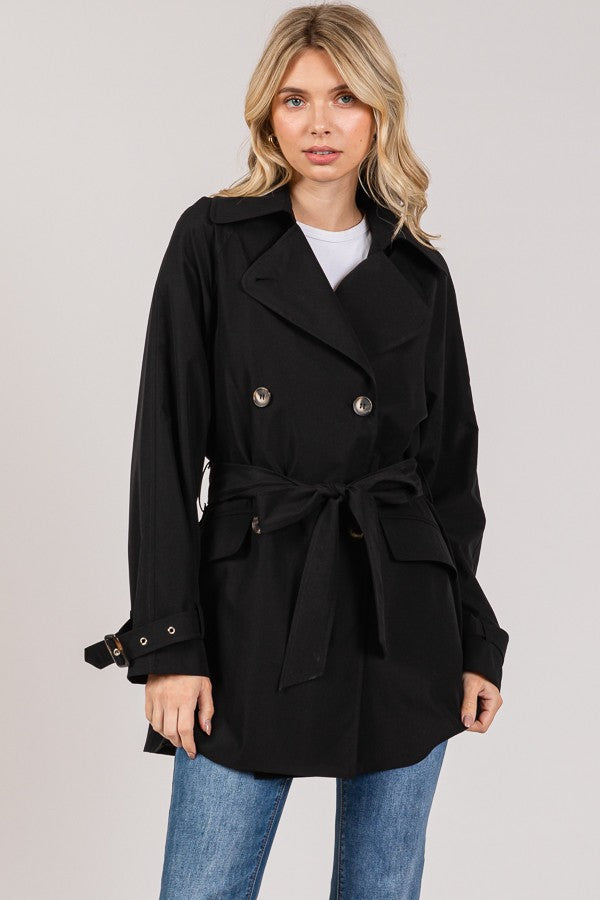 Silk Front Tie Trench