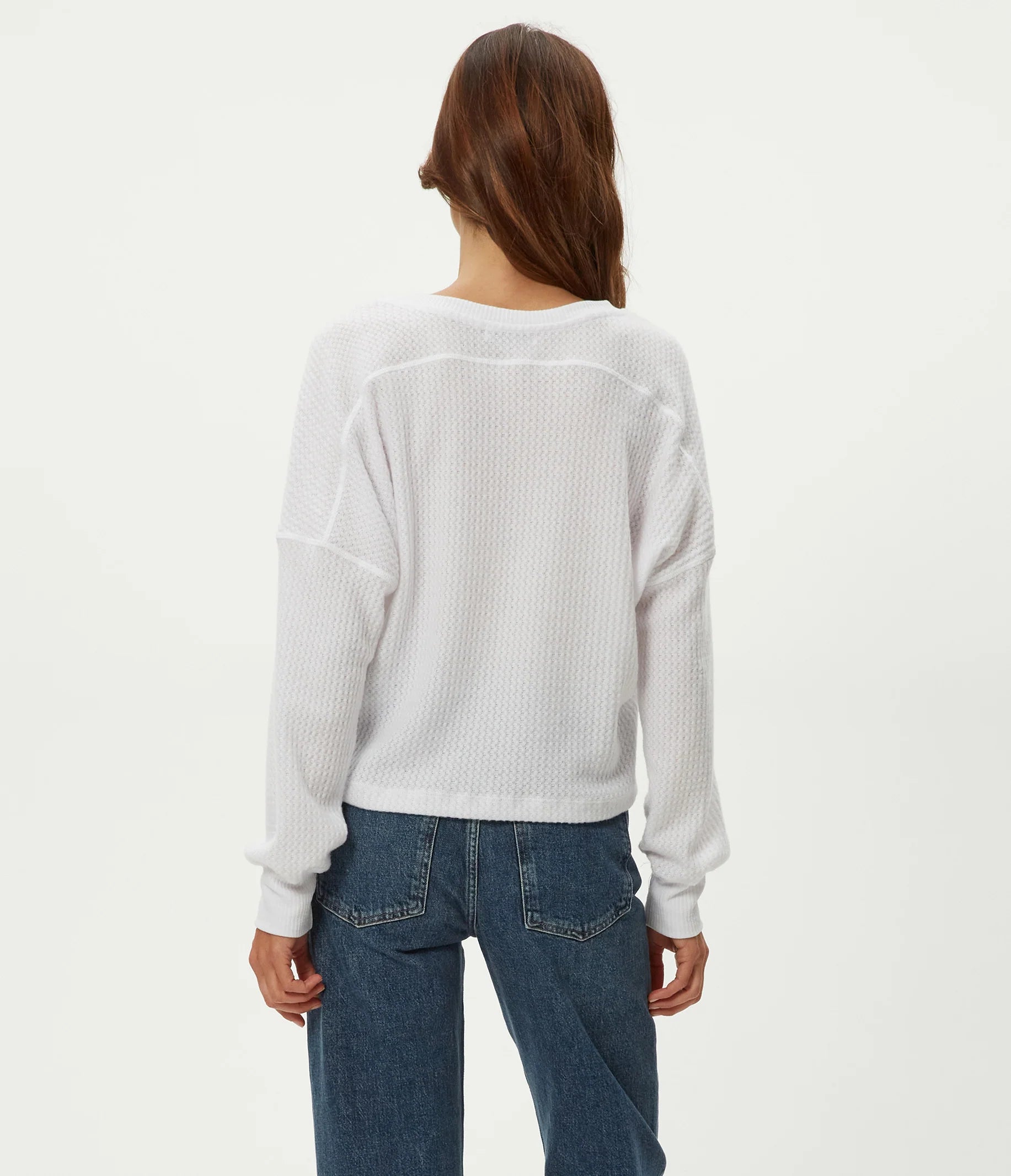 Salma V-Neck Brushed Waffle Top