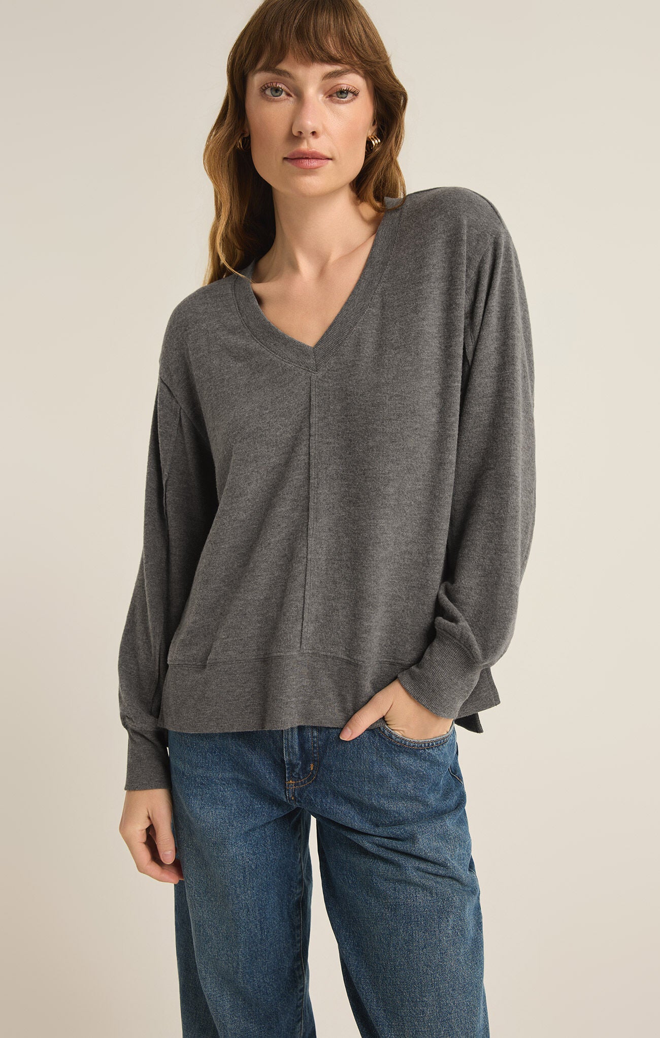 Wilder Cloud V-Neck Longsleeve Top