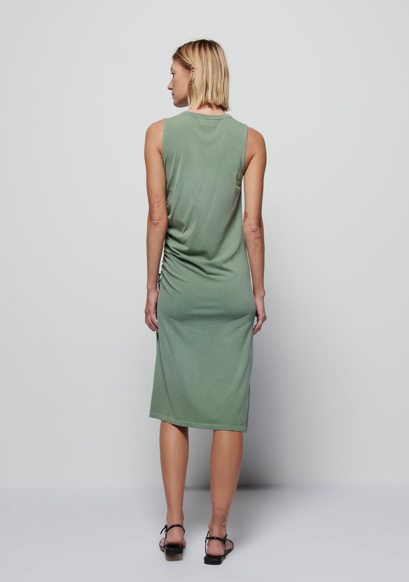 Iris Crewneck Dress with Ruched